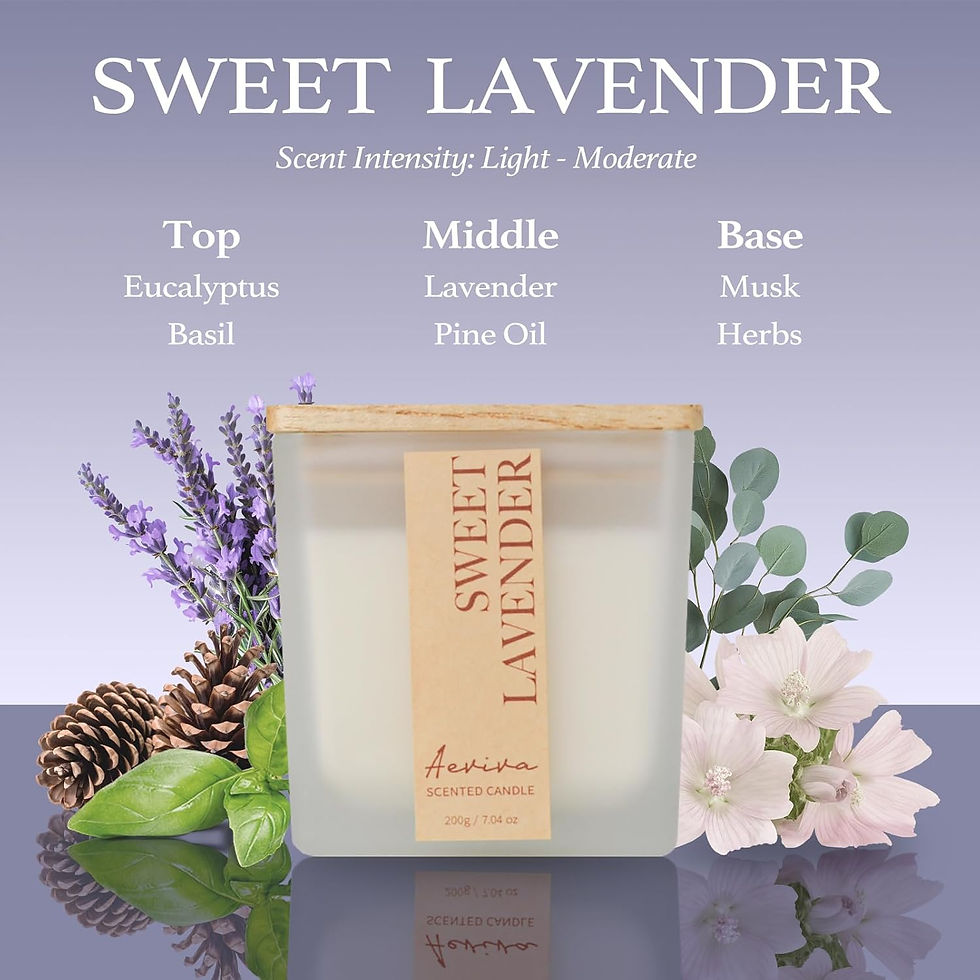 縮圖：Aeviva Sweet Lavender Soy Candle Crackling Wooden Wick 45H Burn 7.04oz
