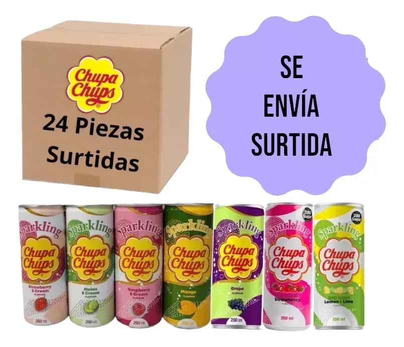 Miniatura: Caja Chupa Chups Soda Coreana Surtida 250 ml (24pzs)