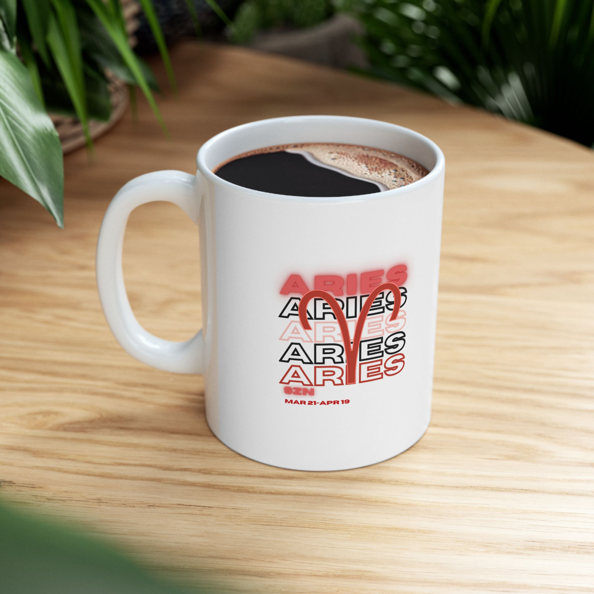 Aries Zodiac Ceramic Mug - Horoscope Gift, Zodiac Sign Coffee Cup