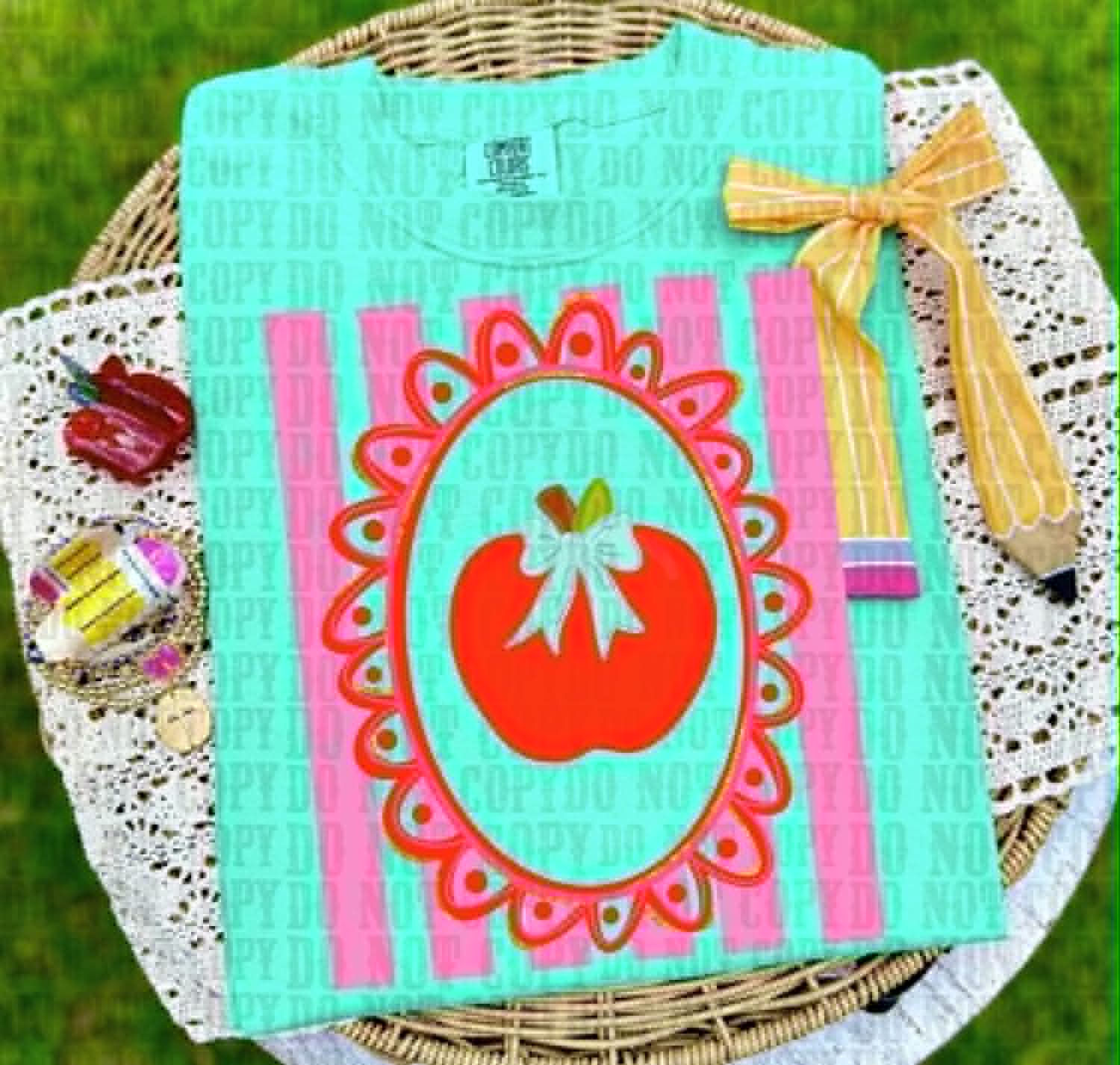 Apple with stripes