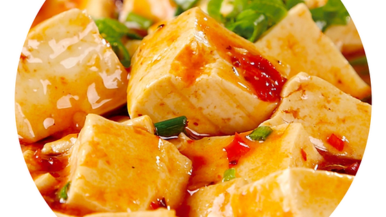 V6. 麻婆豆腐 Ma-Po-Tofu mit Sichuan Pfeffer in Soja-Chilisoße