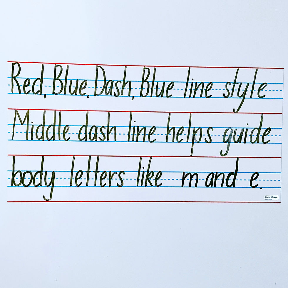 Thumbnail: Handwriting lines - Red, Blue, Dash, Blue (teacher)