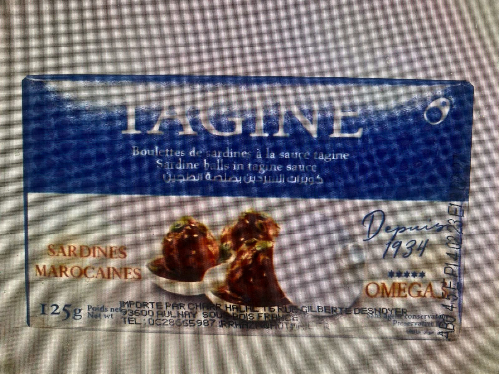 Sardine sauce tajine 125g