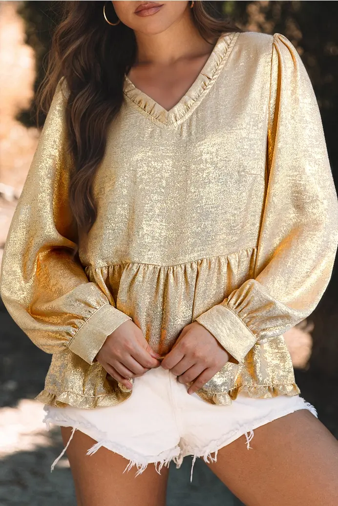 Gold Metallic Blouse