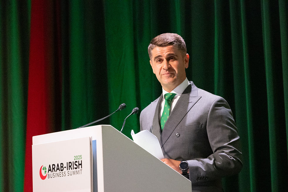 Ahmad Younis, CEO of the AICC opens the Arab-Irish Business Summit 2025