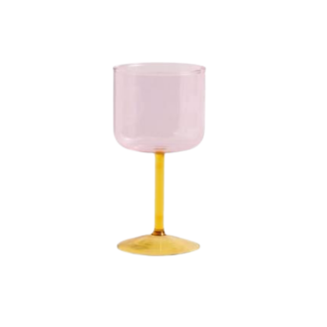 Pink + Yellow Eve Wine Glass