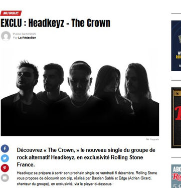 Photographie promotionnelle du groupe Headkeyz pour illustrer l'article du Rolling Stone Magazine