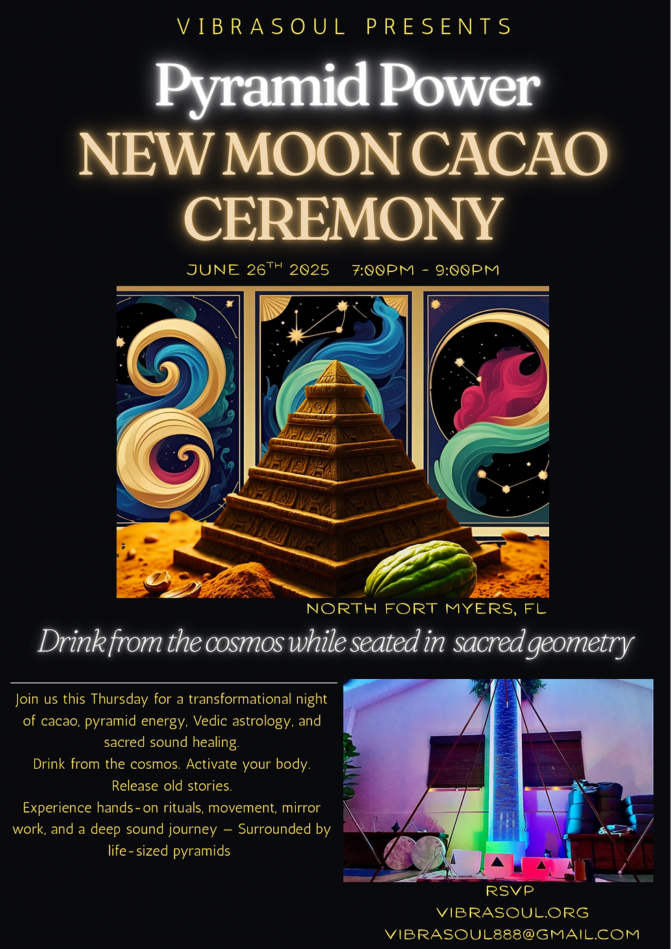 New Moon Cacao Ceremony: Pyramid Energy & Inner Alchemy Activation