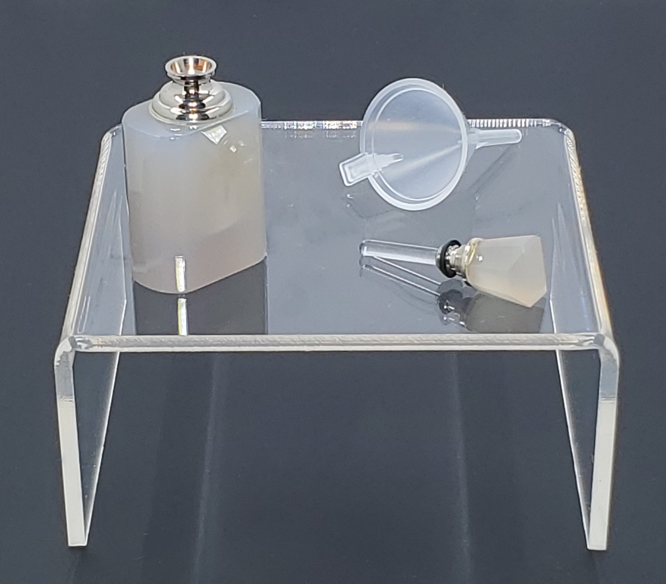 Grey Agate Carved Perfume Bottle