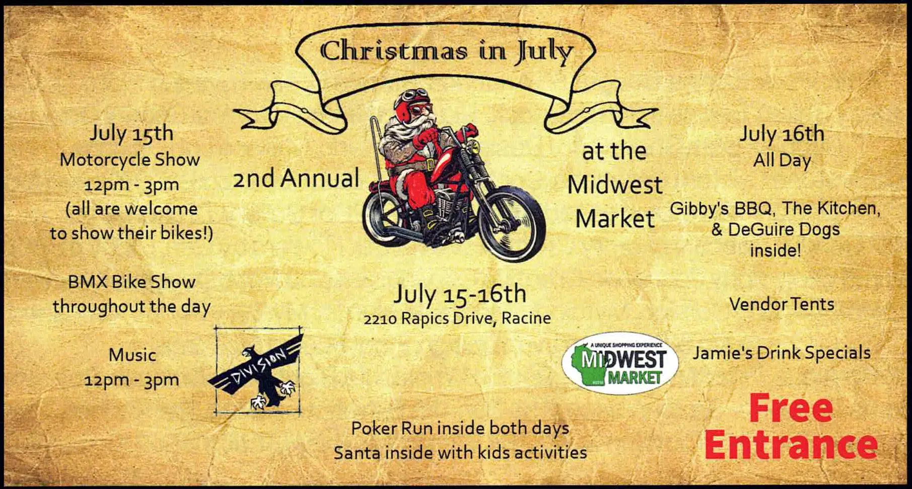 2nd Annual Christmas in July at Midwest Market @2210 Racine