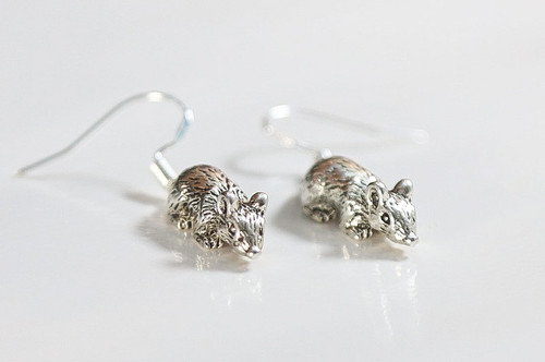 Stainless steel rat earrings | Toogoods Tiny Paws
