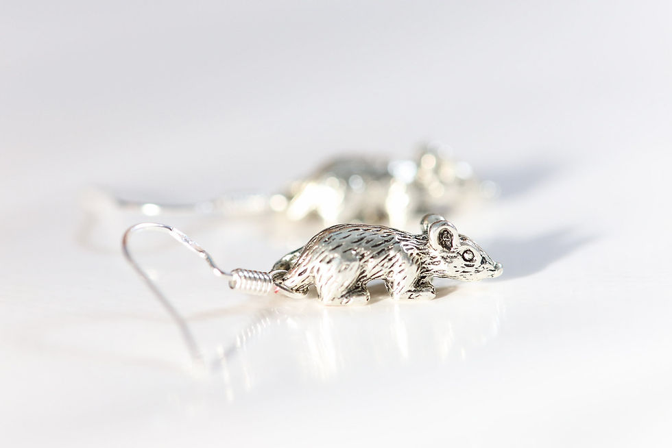 Thumbnail: Stainless steel rat earrings