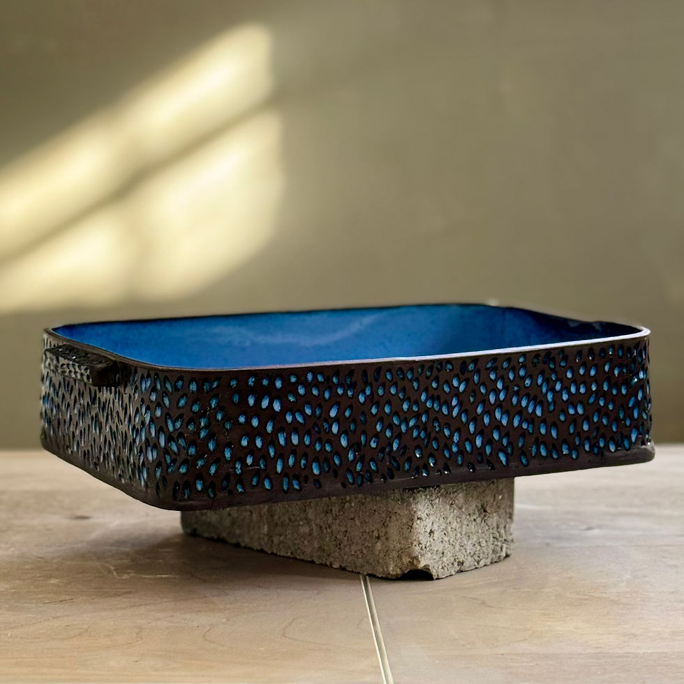 Thumbnail: Large, Rustic,   Hand-carved Serving Dish