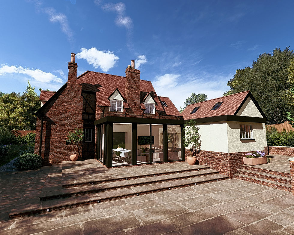 Contemporary extension on Grade 2 Listed house