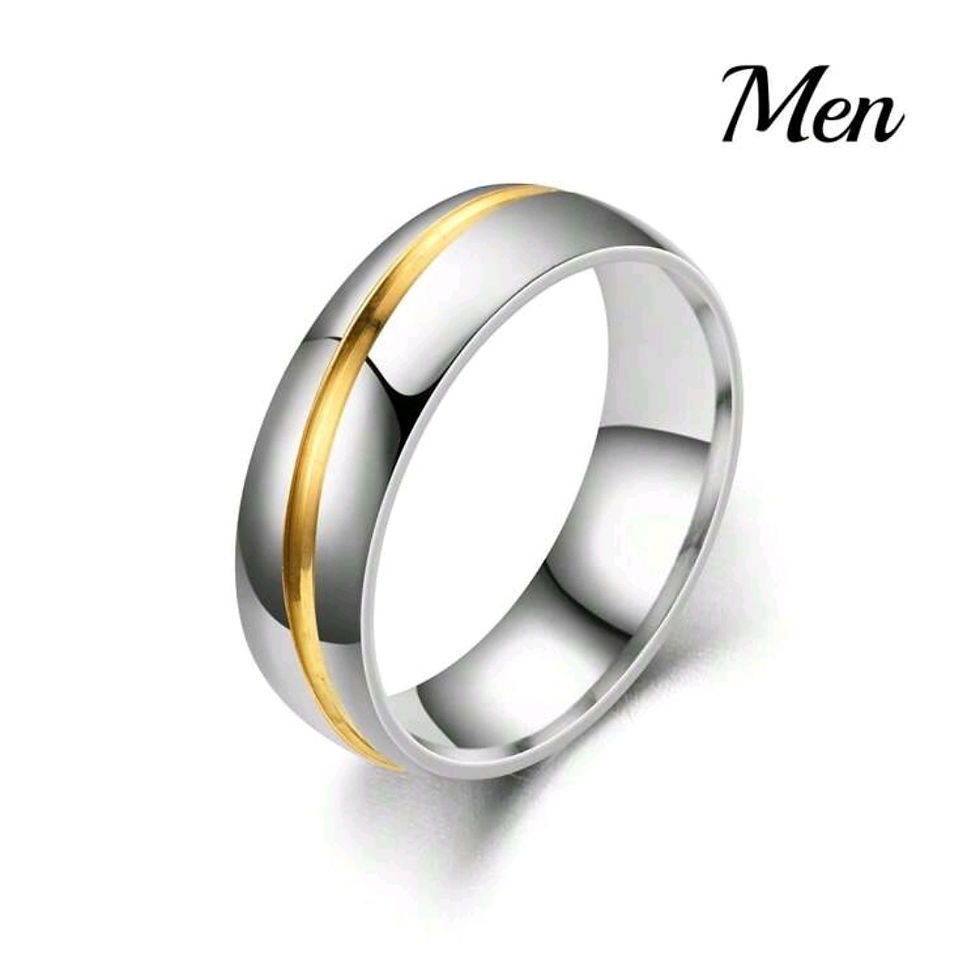 Thumbnail: 1pc Valentine's Day Gift Men And Women Titanium Steel Ring