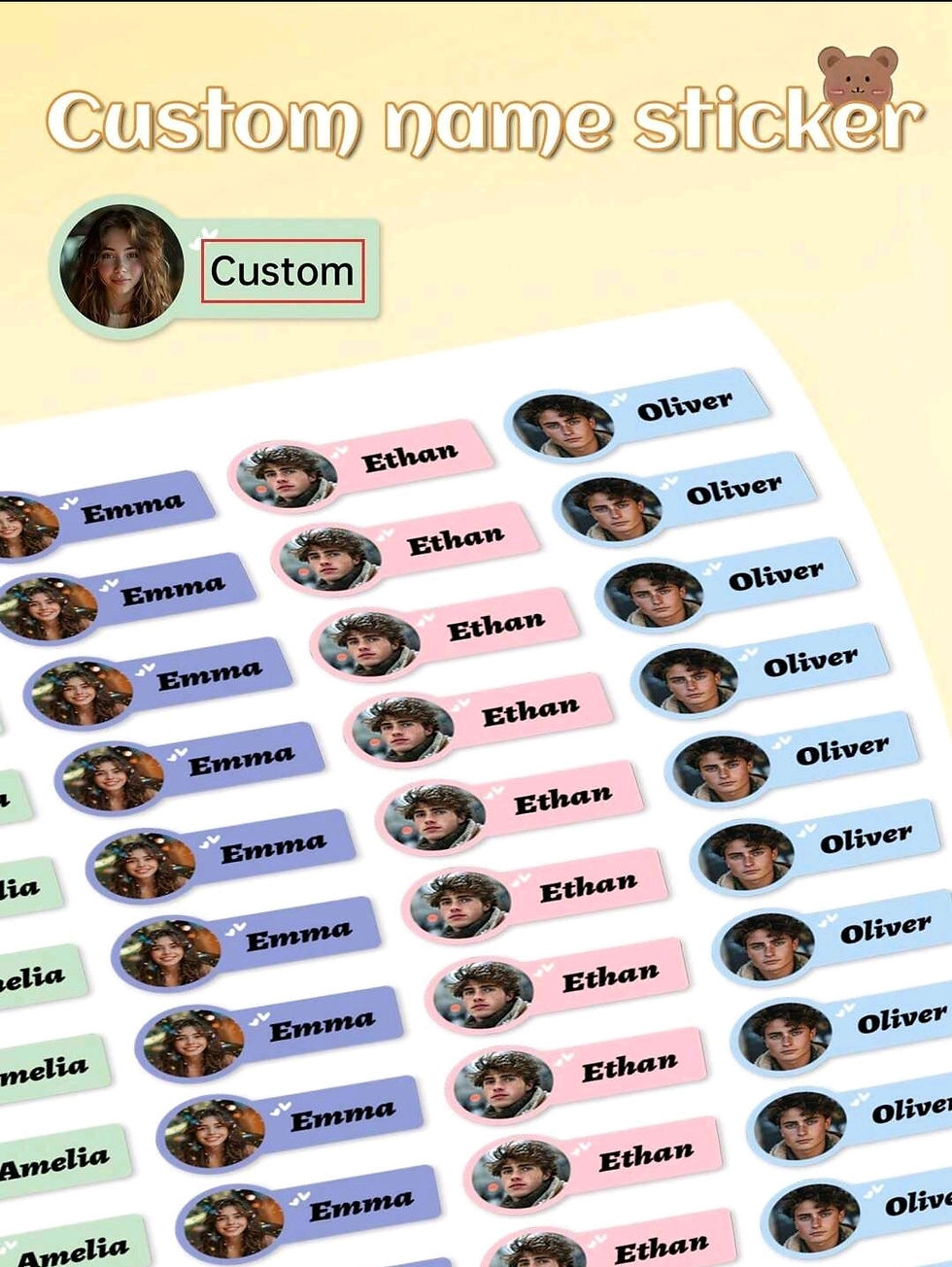 Imej kecil: 56pcs Custom Photo Name Name Stickers