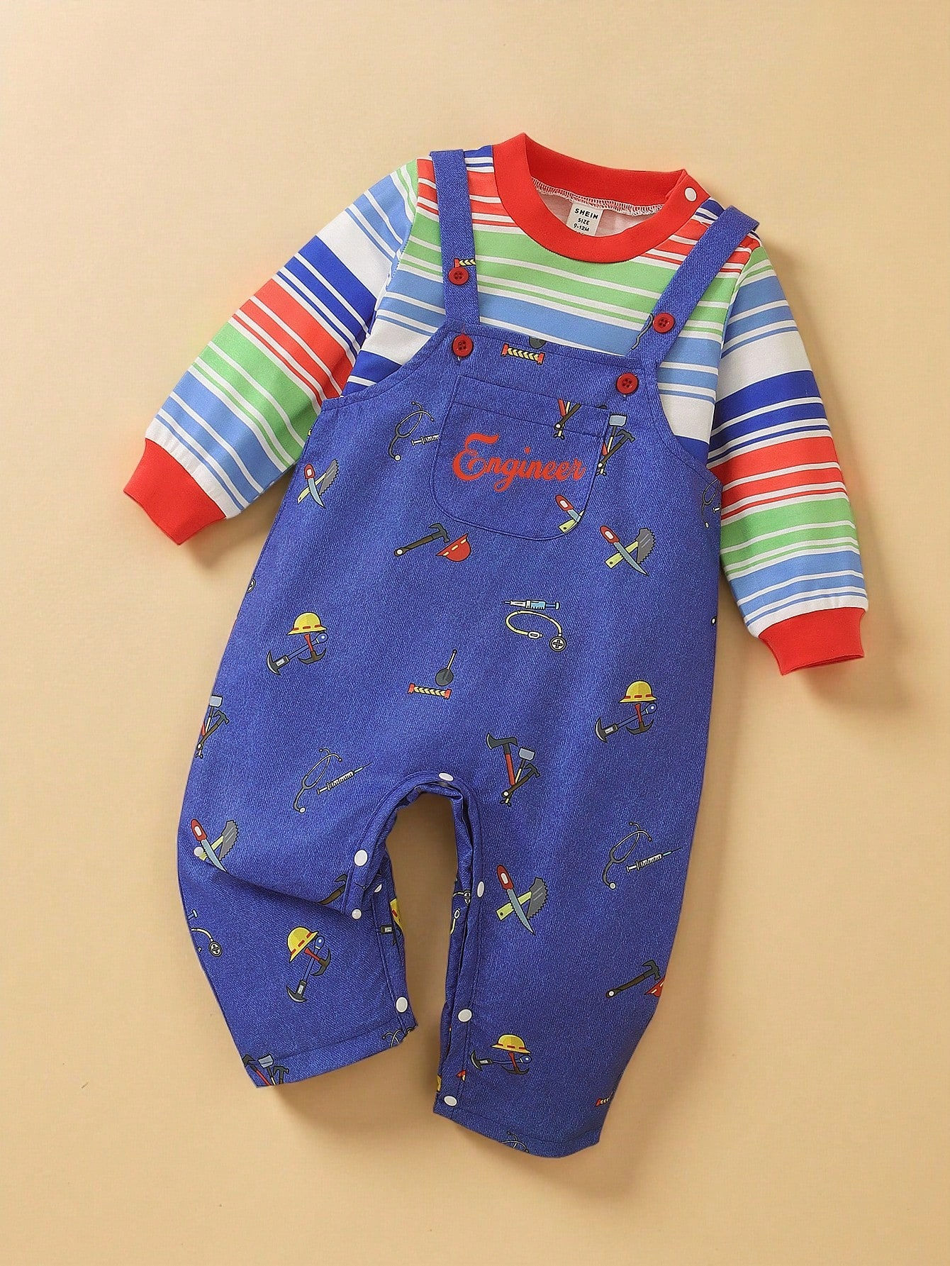 Baby Boy Chucky Themed Colorful Striped Costume Set