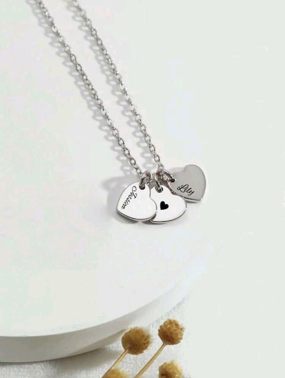 Thumbnail: Customized Necklace Personalized Heart Pendant Engraved Name Necklace, Romantic 