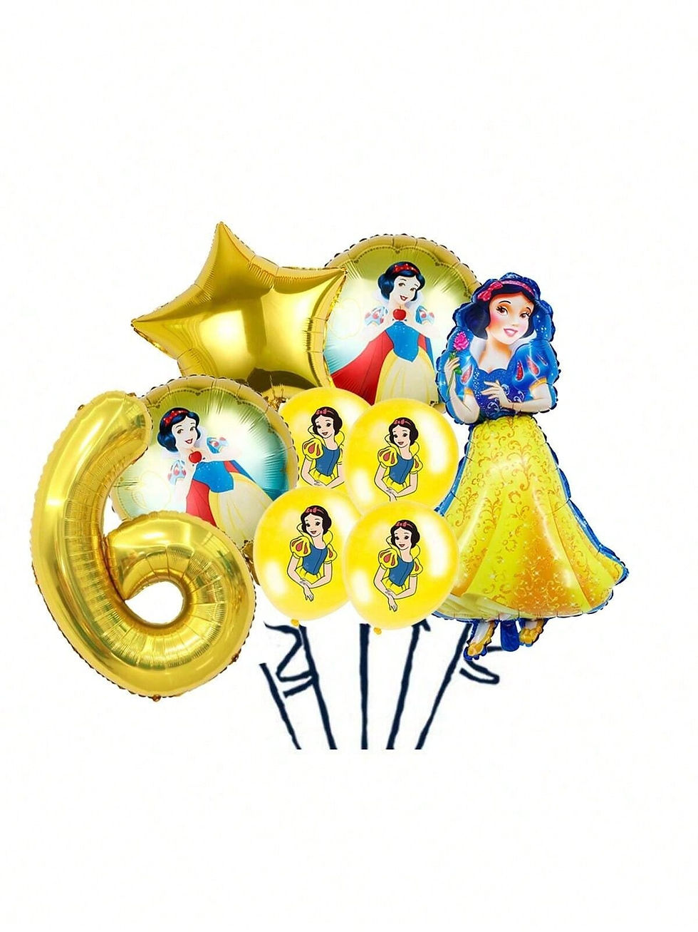 Imej kecil: 9Pcs Cute Snow White Birthday Theme Party Balloon Set