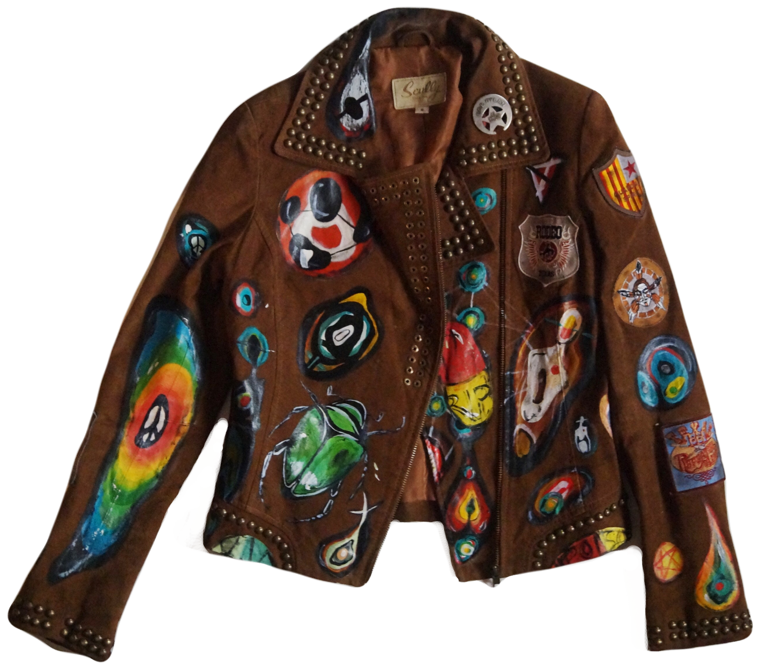 Painted Patched Vintage Leather Monte Carlo Jacket