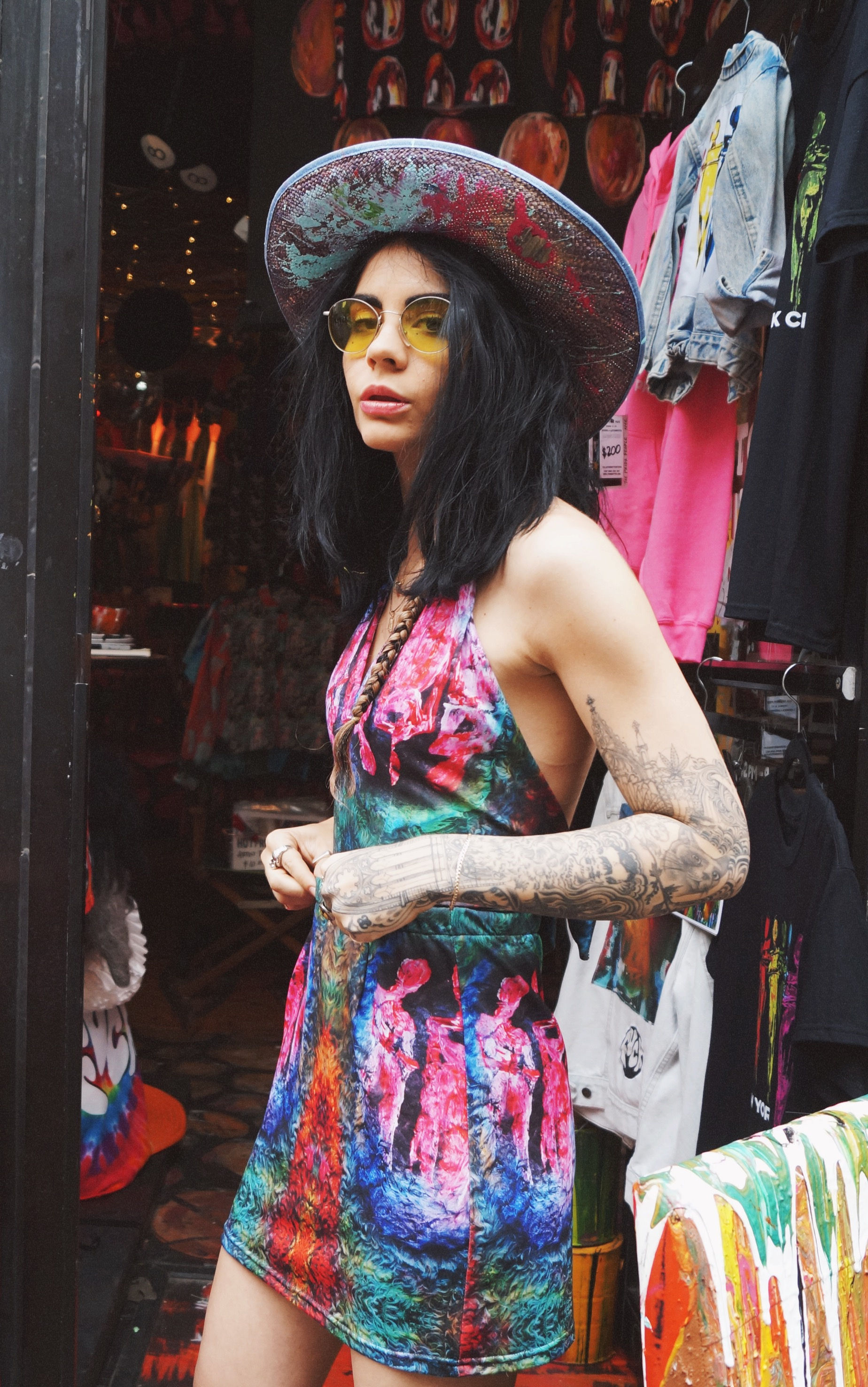 Purple Aura Splat Straw Hat