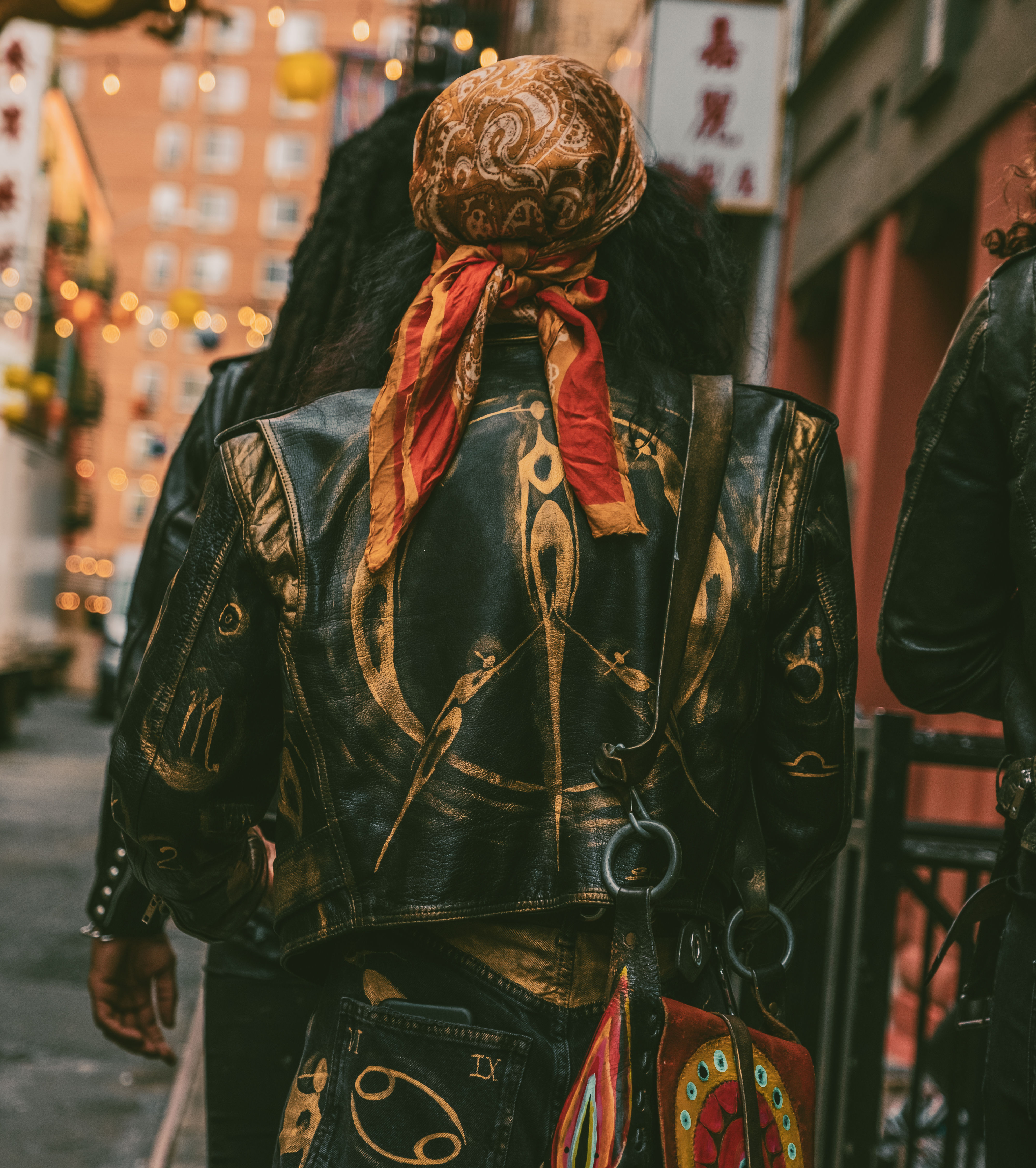 Inner Peace - Painted Vintage Moto Jacket