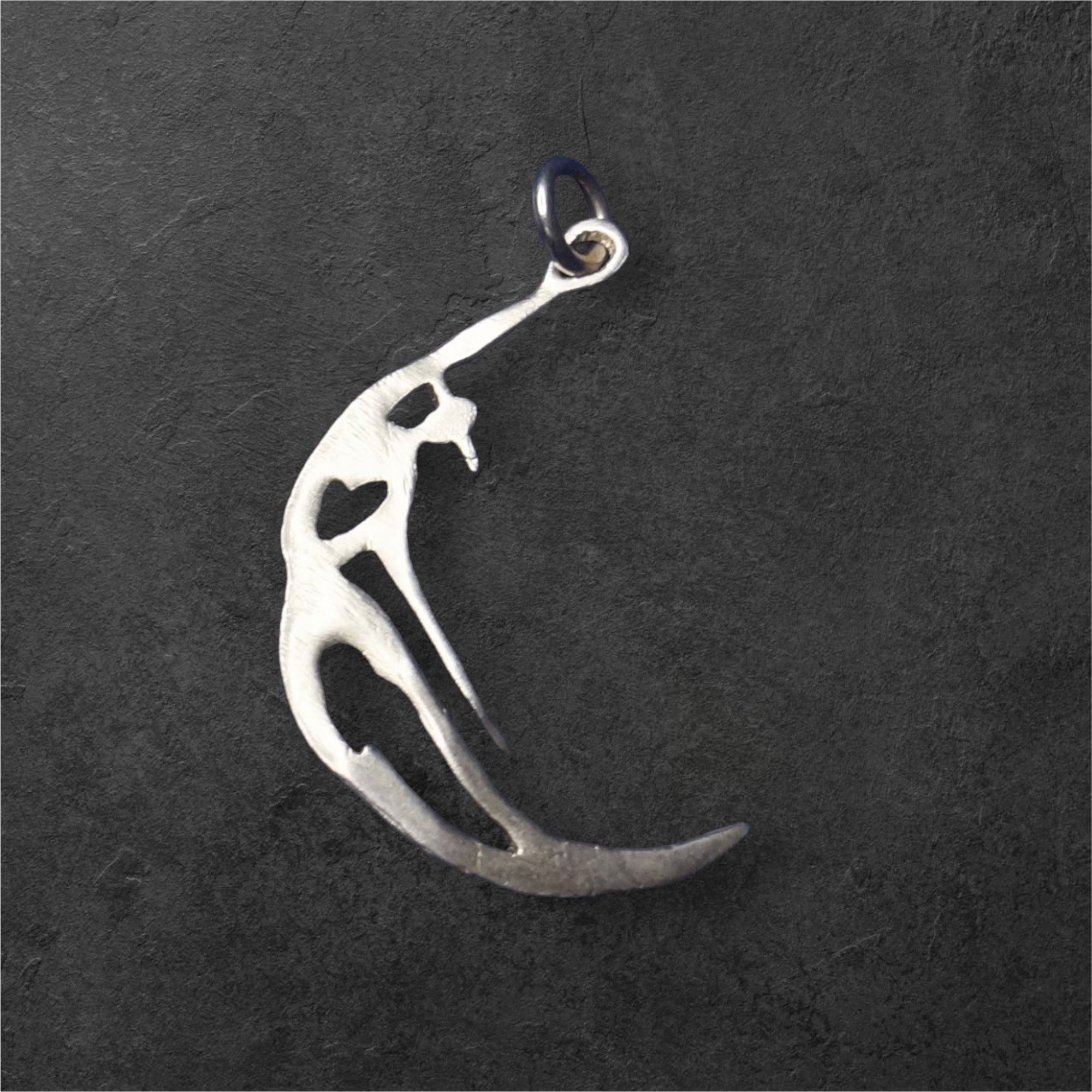 "Lunar Curve of The Cool People" Sterling Silver Pendant
