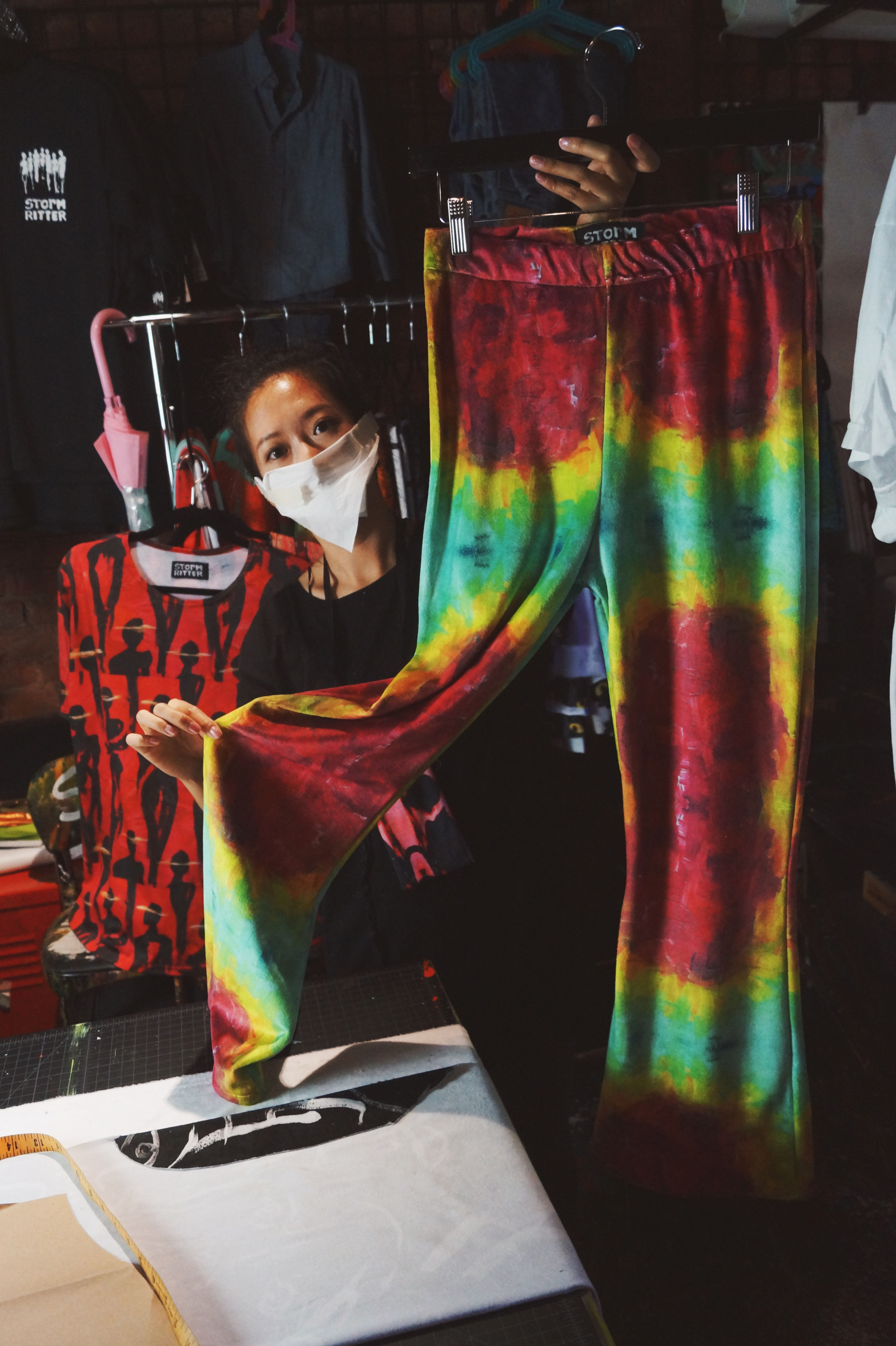 M/L - Holy Rainbow Minky Bell Bottoms