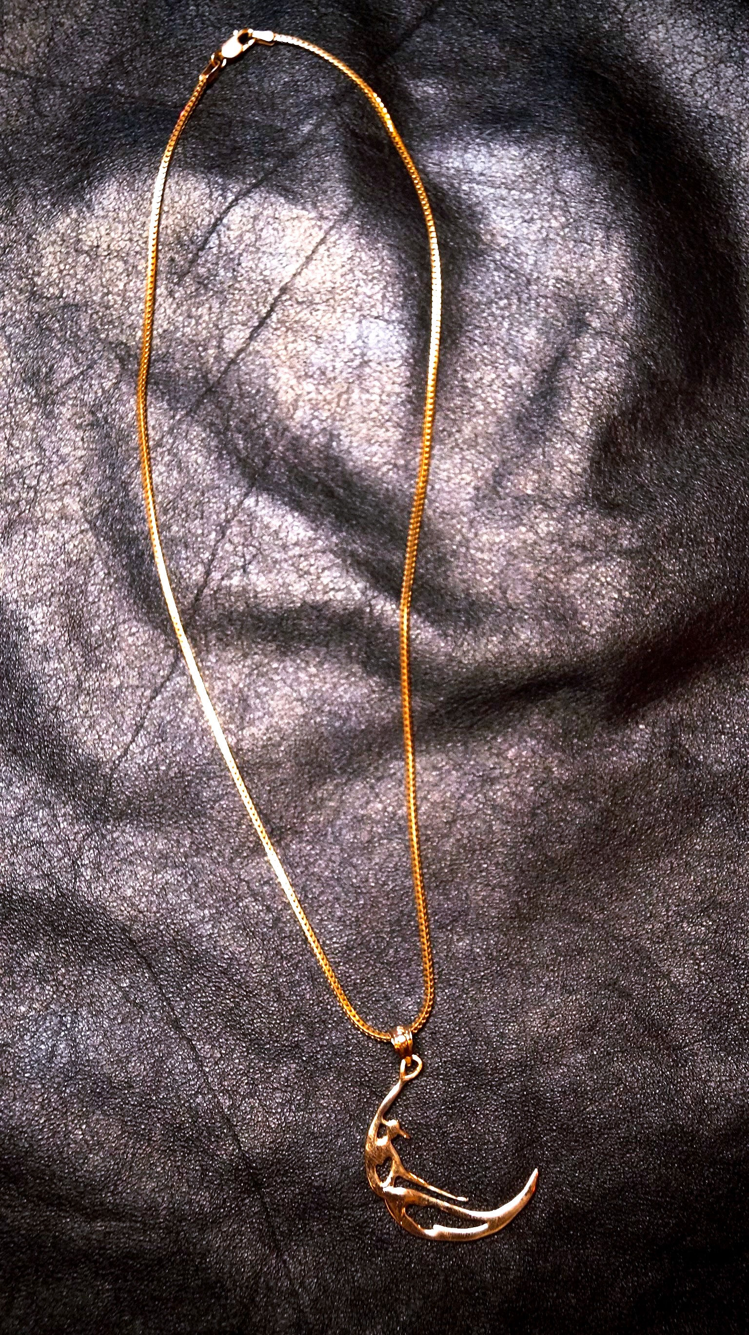 14k Gold Pendant: The Moon (Lunar Curve) of The Cool People