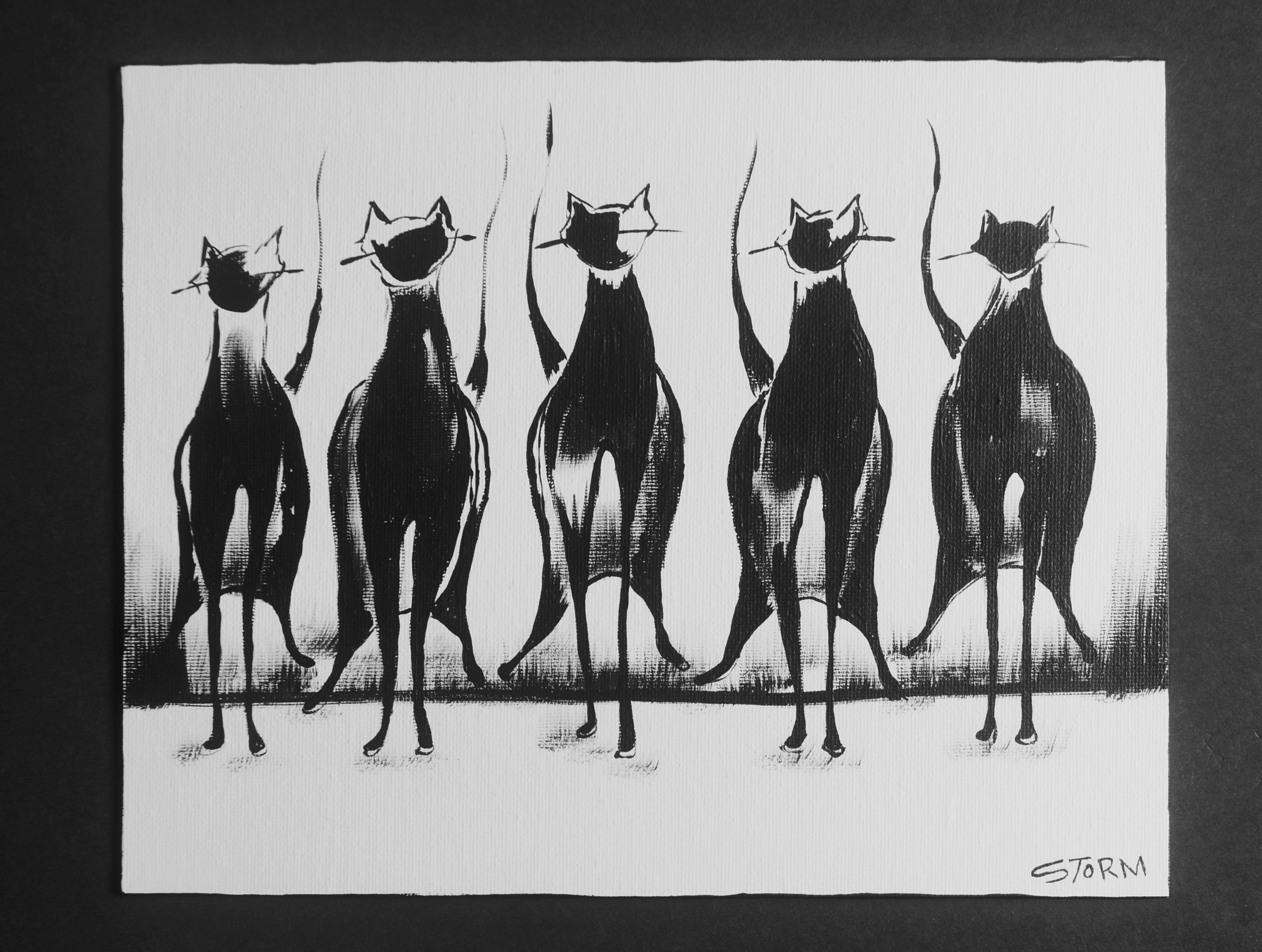 The Cool Cats (3/2021) - Painting on Canvas Panel (8x10")