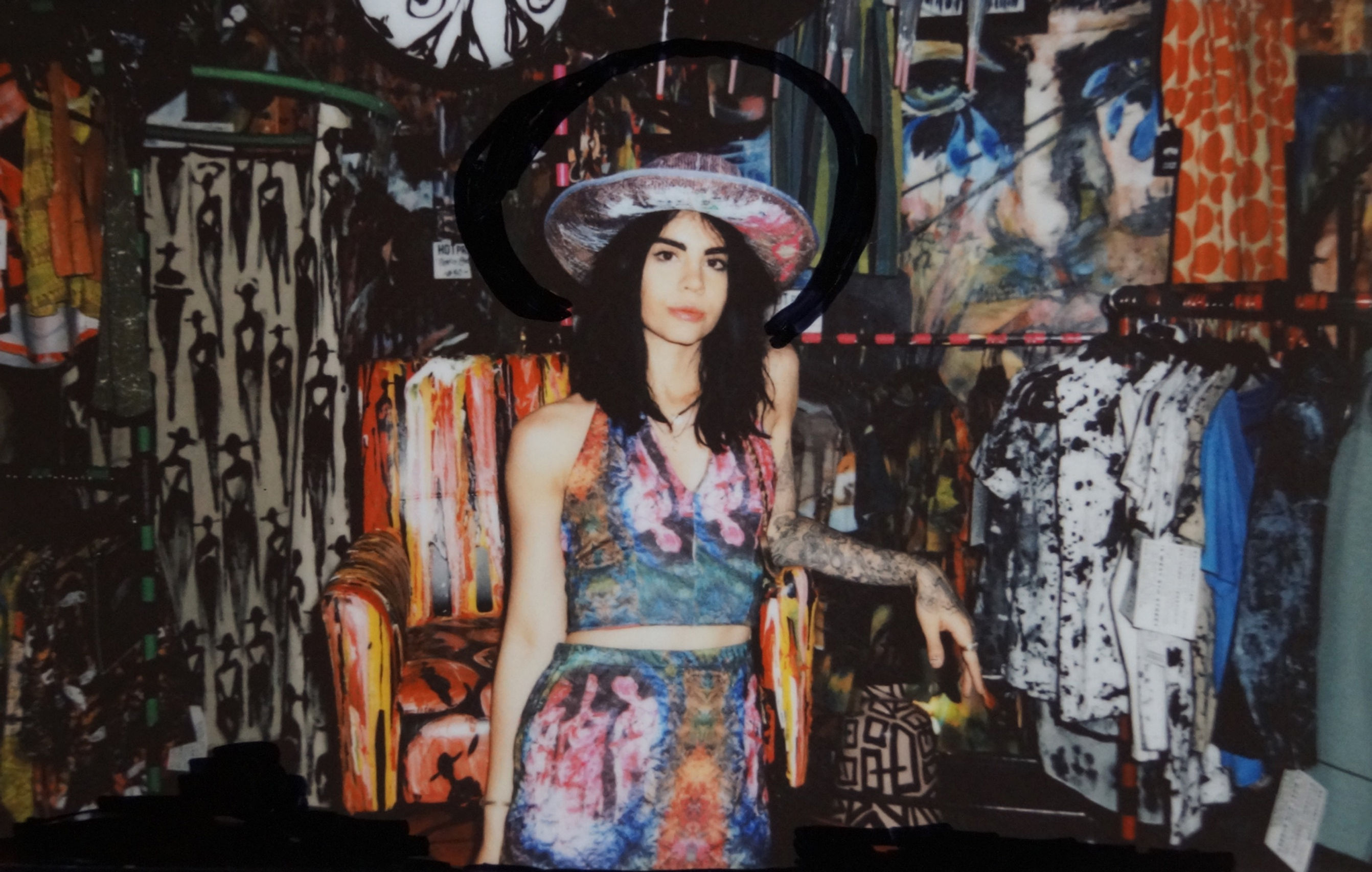 Purple Aura Splat Straw Hat