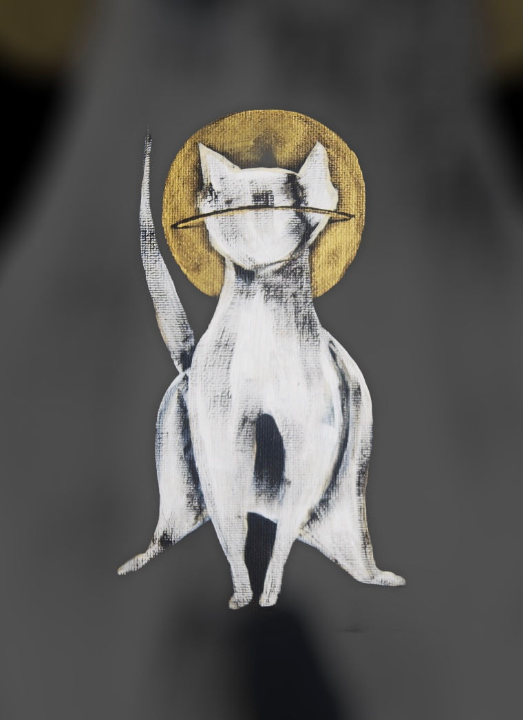 Cool Cat (Esoteric) - Painting on Canvas Panel (5x7")