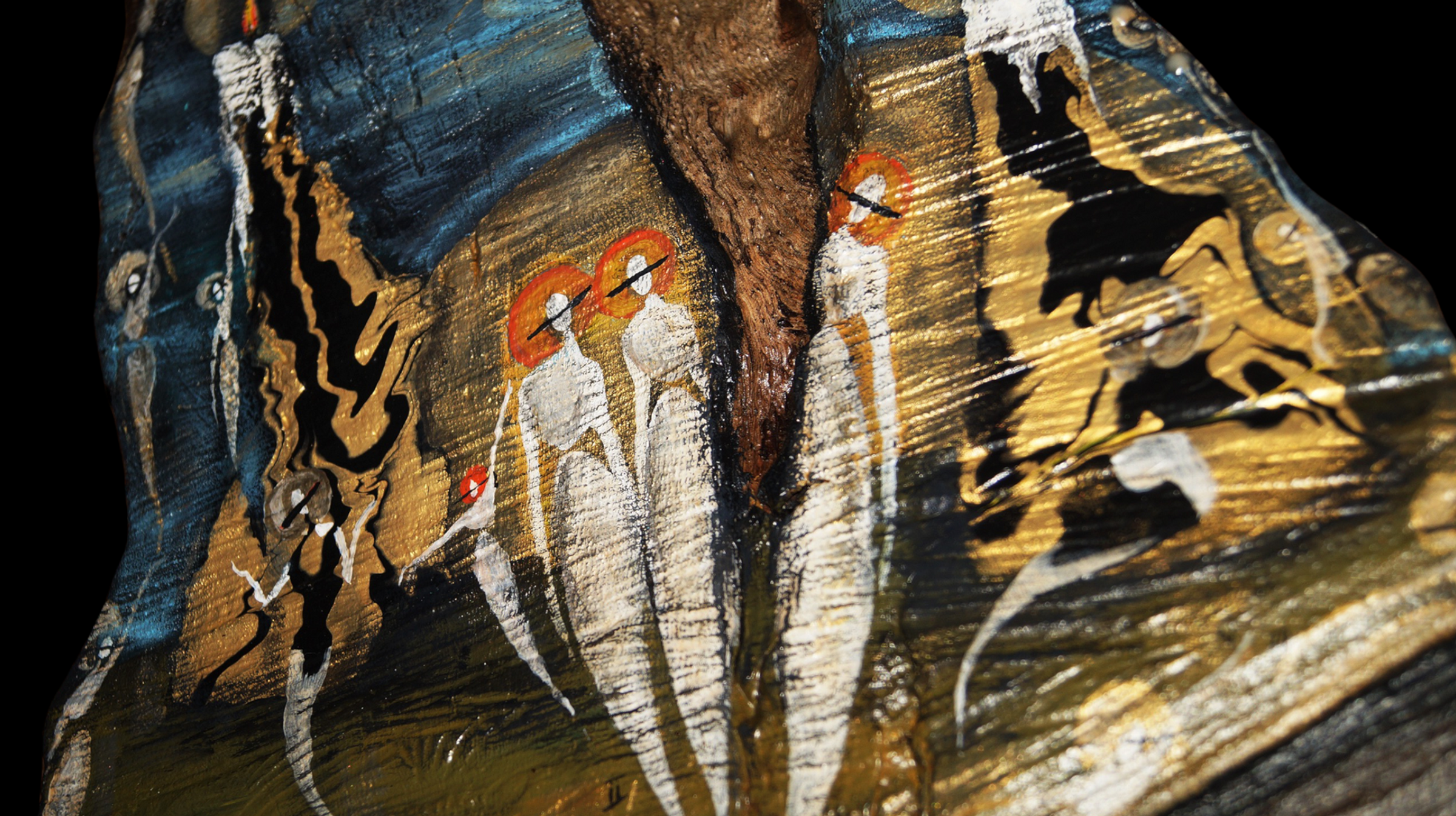 "Driftwood Relic (The Cool People)" Painting on Wood (13.5 x 18")