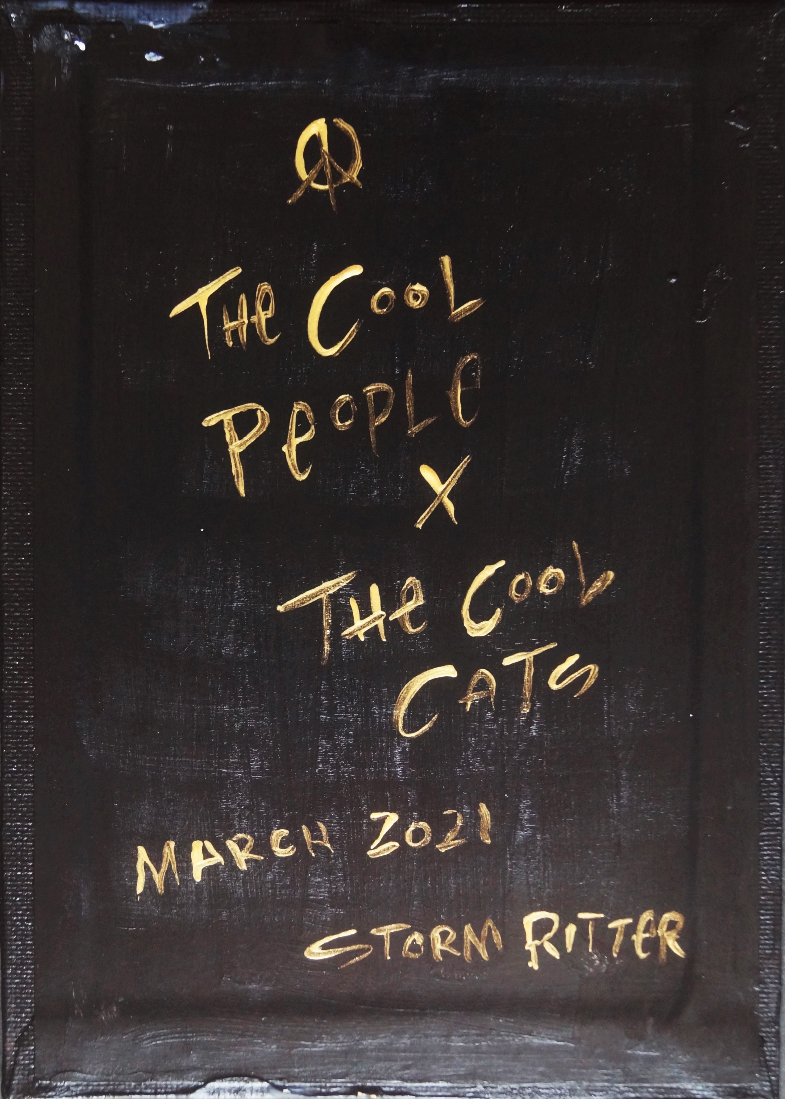 The Cool Duo - Cool People x Cat - Painting on Canvas Panel (5x7")