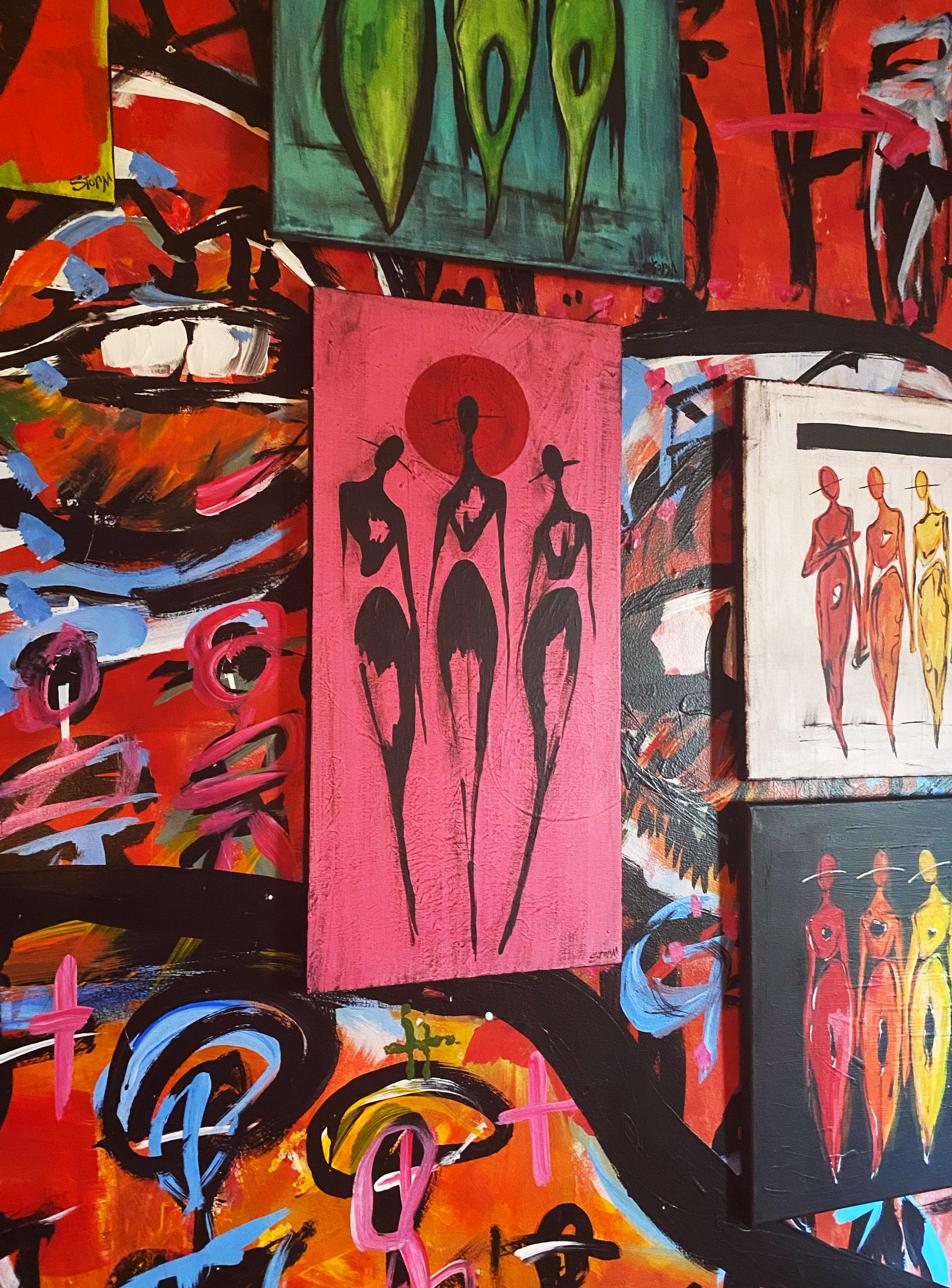 "Three Of Wands (Pink)" Canvas (12x24)