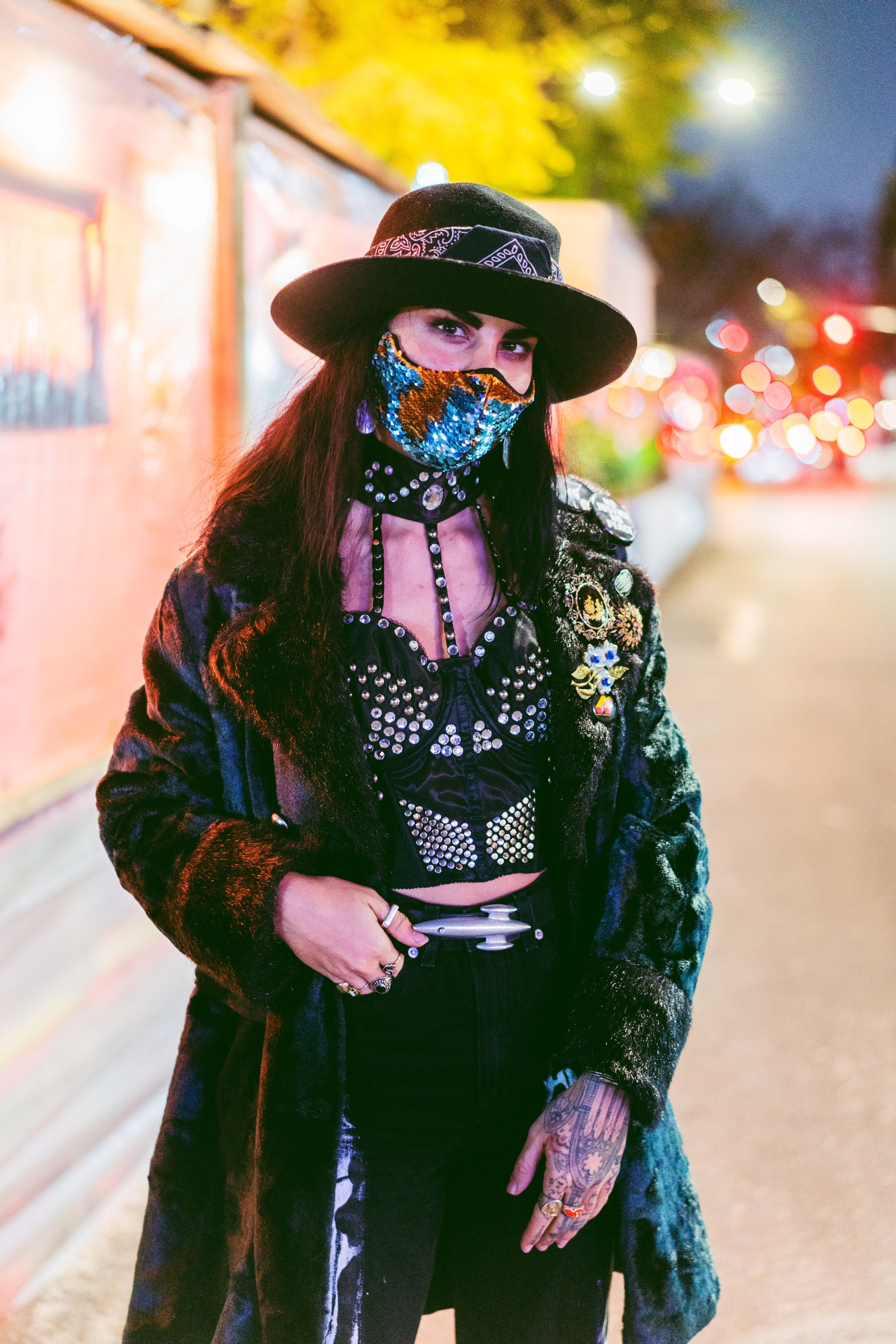 Sequin Mask (Reversible Blue & Gold)