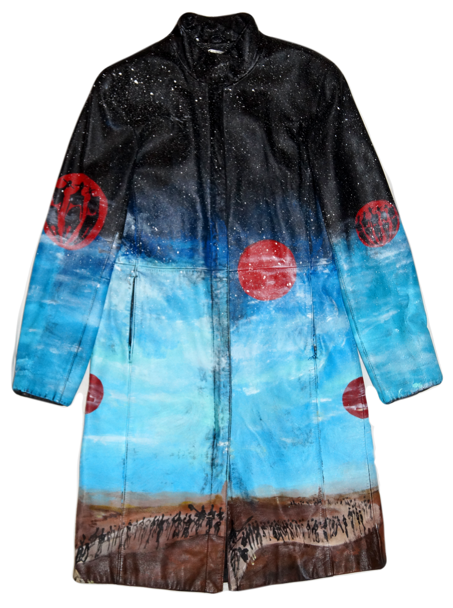 Blood Moon Painted Leather Jacket