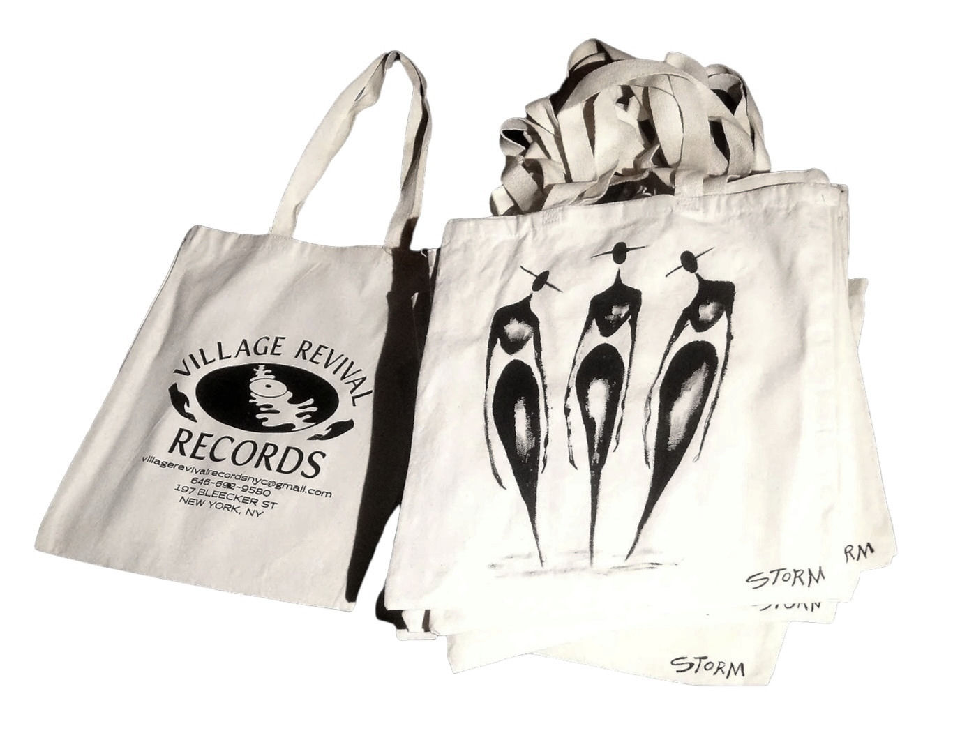 Painted Tote Bag: Village Revival Records x Storm Ritter Tote