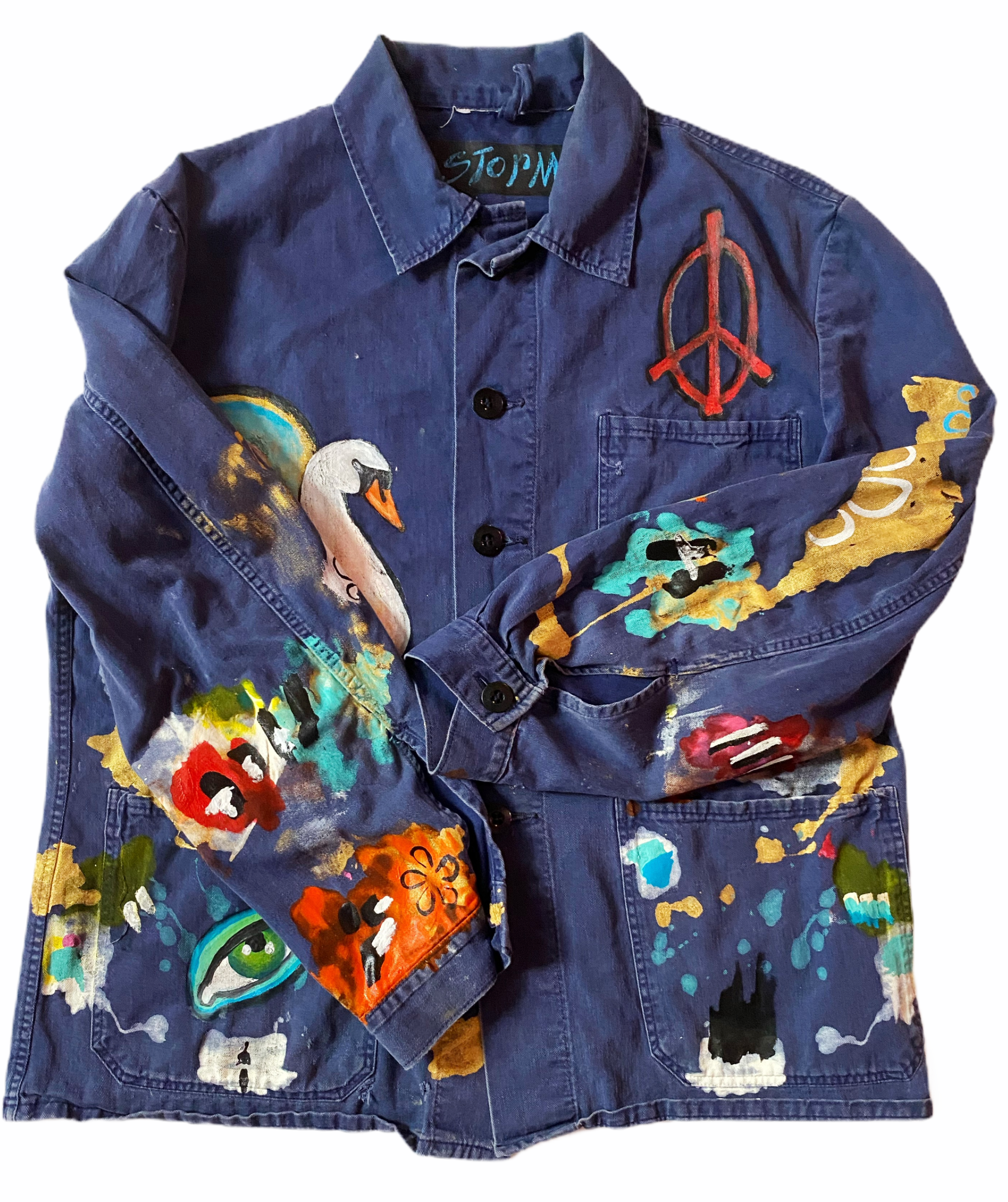 S/M - Artist Painted Smock (Swan Swamp)