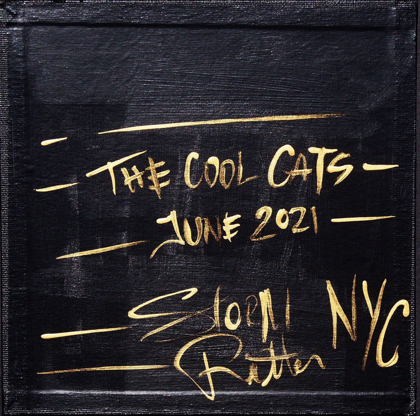 "The Cool Cats - June 2021" - Painting on Canvas Panel (8x8")
