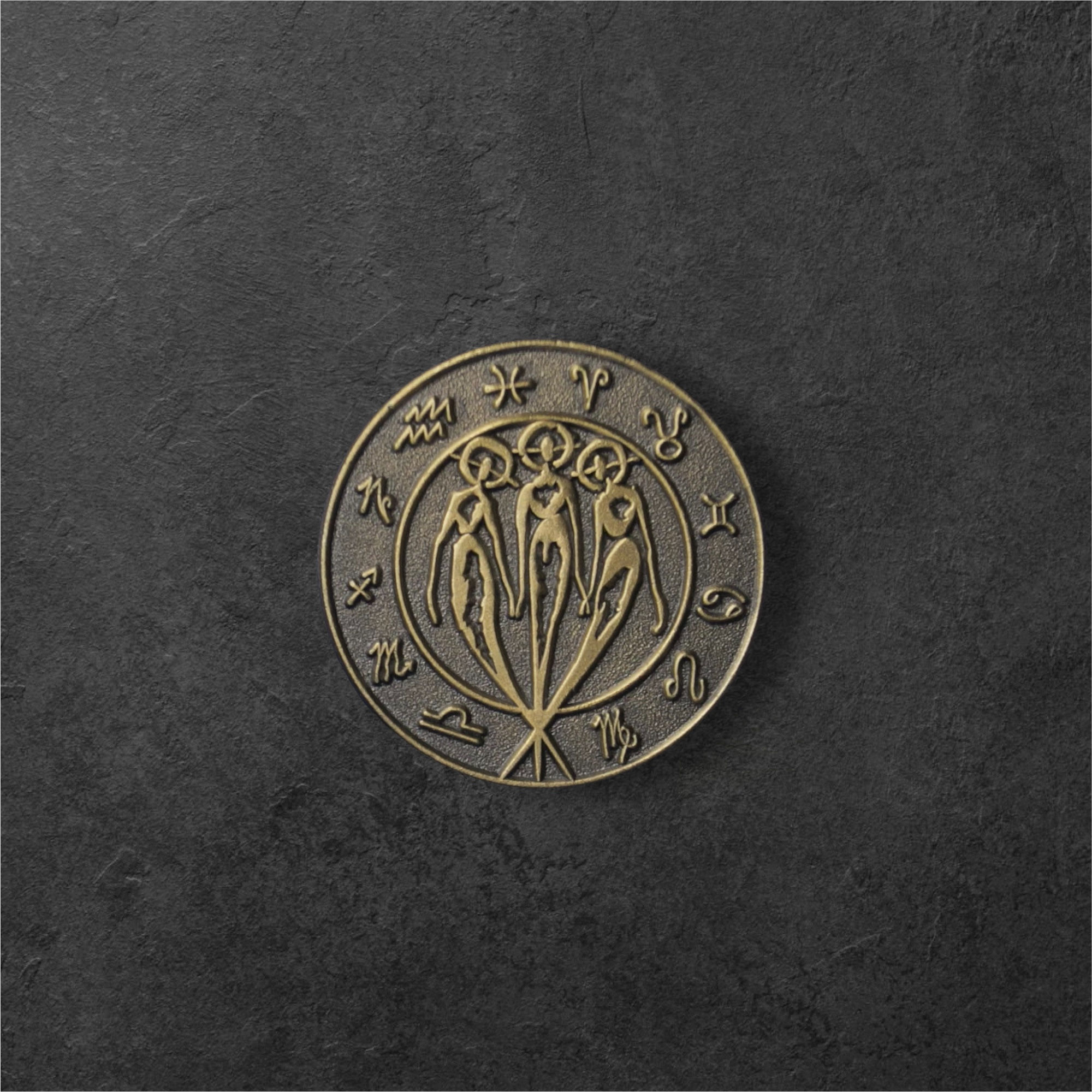 "Zodiac Rising" Gold Metal Pin