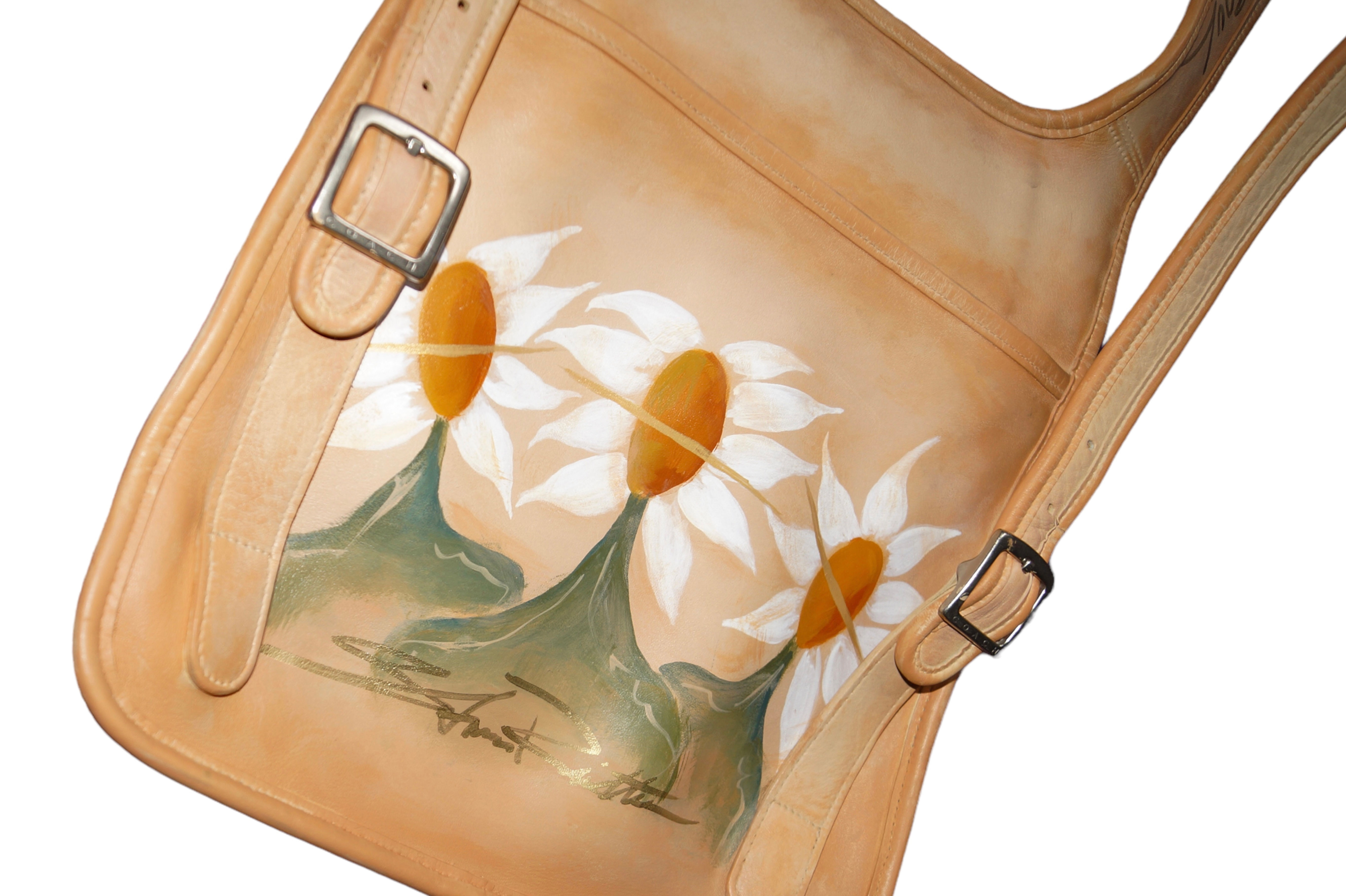"The Flower People" Painted Leather Luxury Backpack *Commission