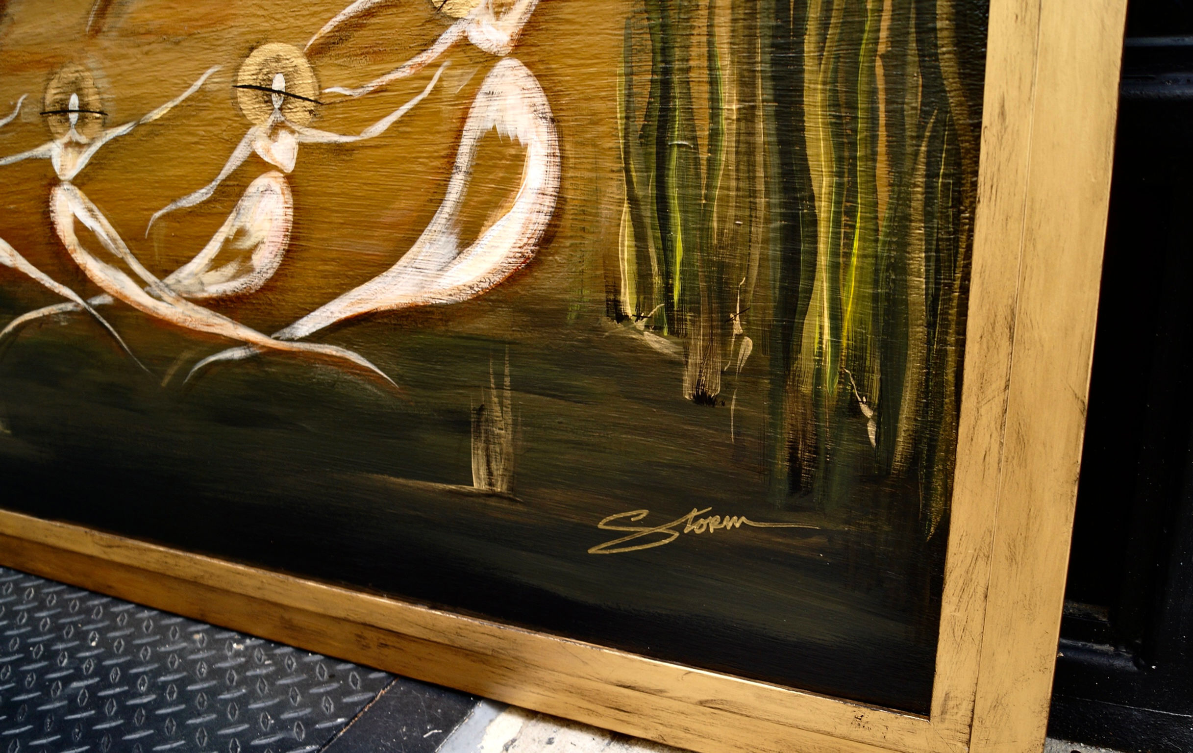 "Where Do The Children Play" Painting on Wood, Framed (41.5 x 53")