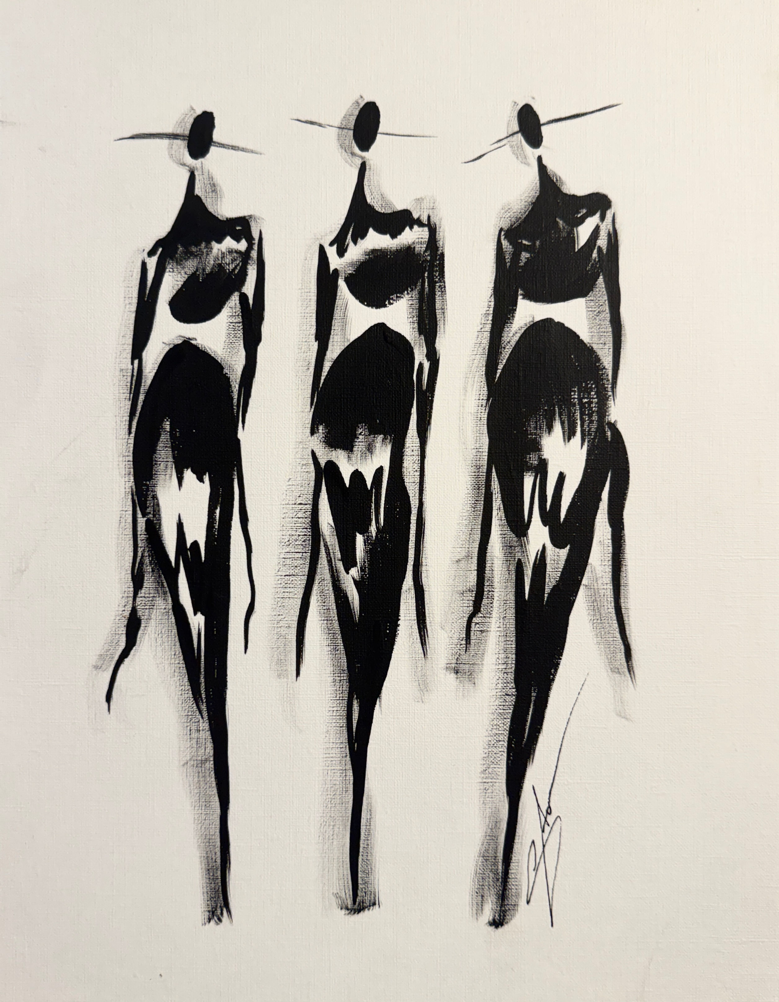 "The Cool People Trio, Ed. 2, February 2026" Painting on Artisan Paper (11x14")