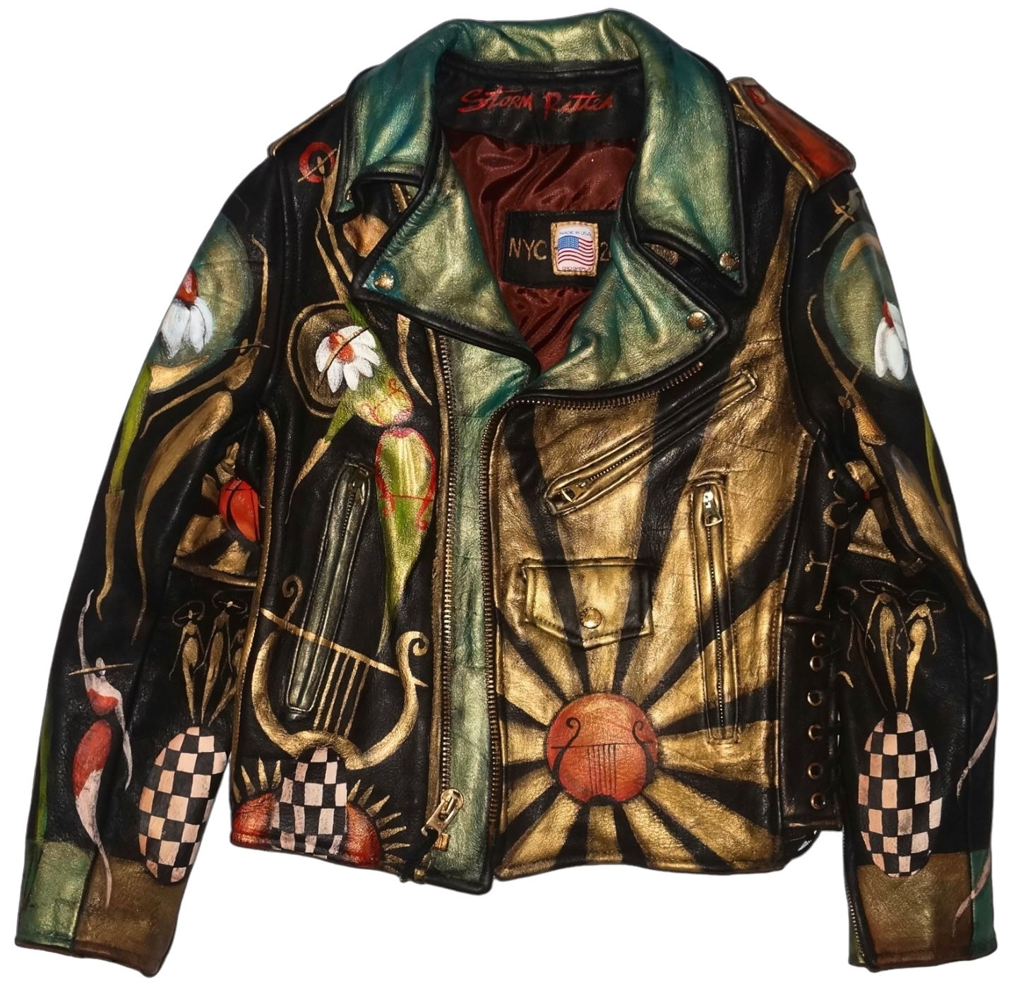 "The Cirque" Painted Leather Jacket