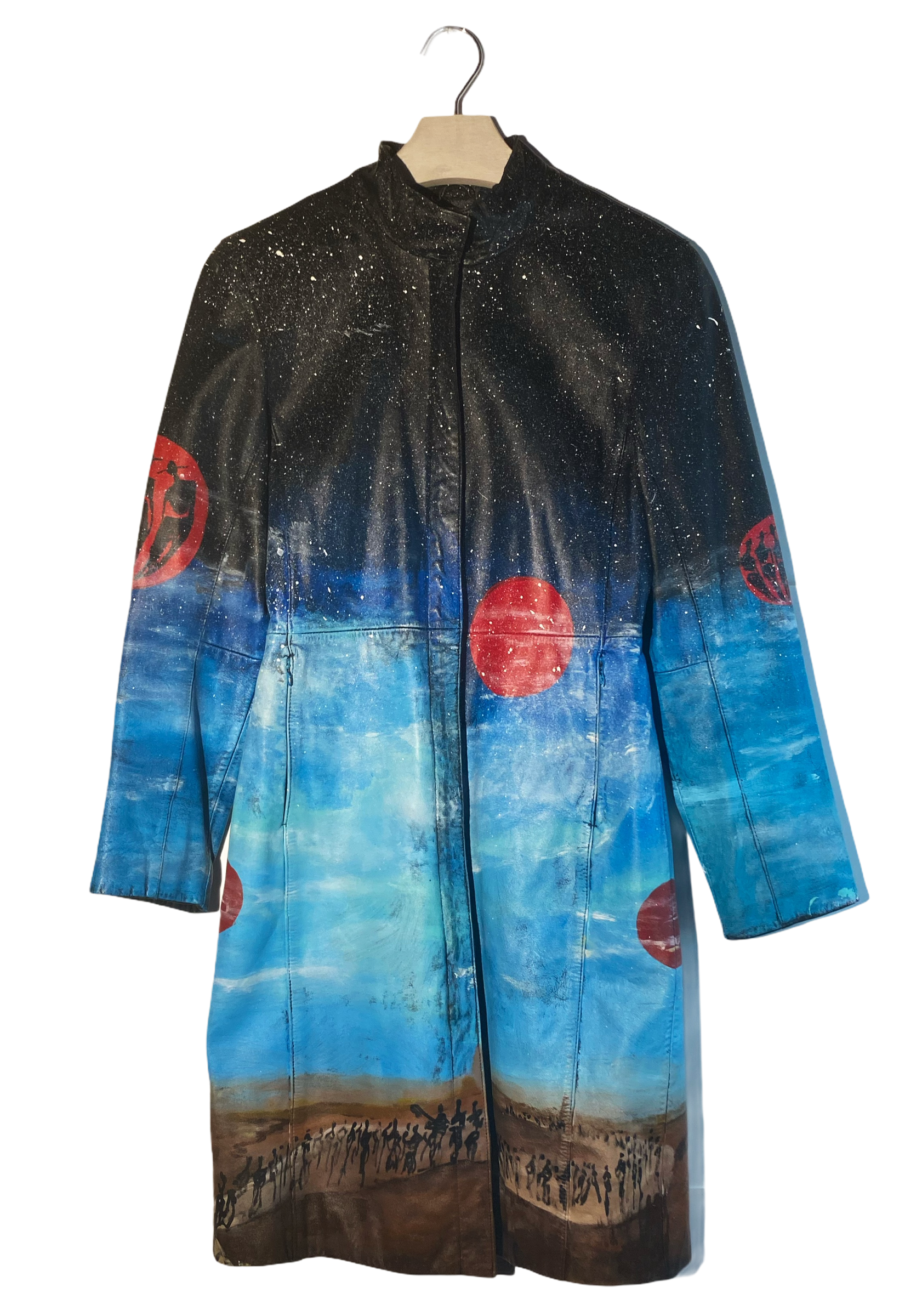 Blood Moon Painted Leather Jacket