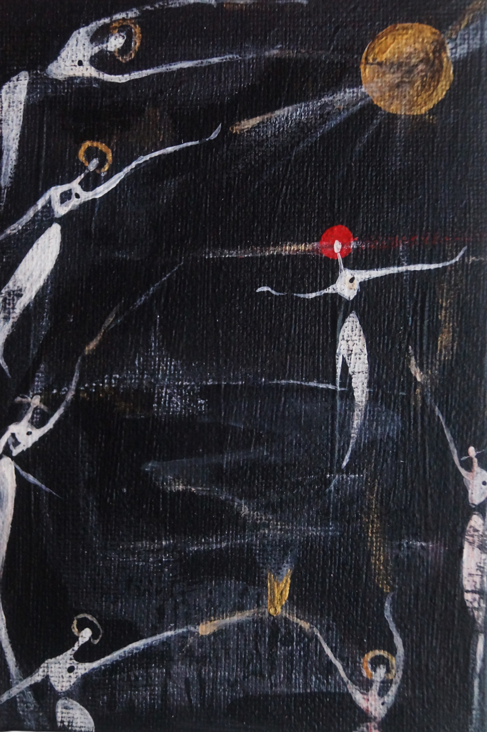 "Battle of Balance" - Acrylic on Canvas (4x6")