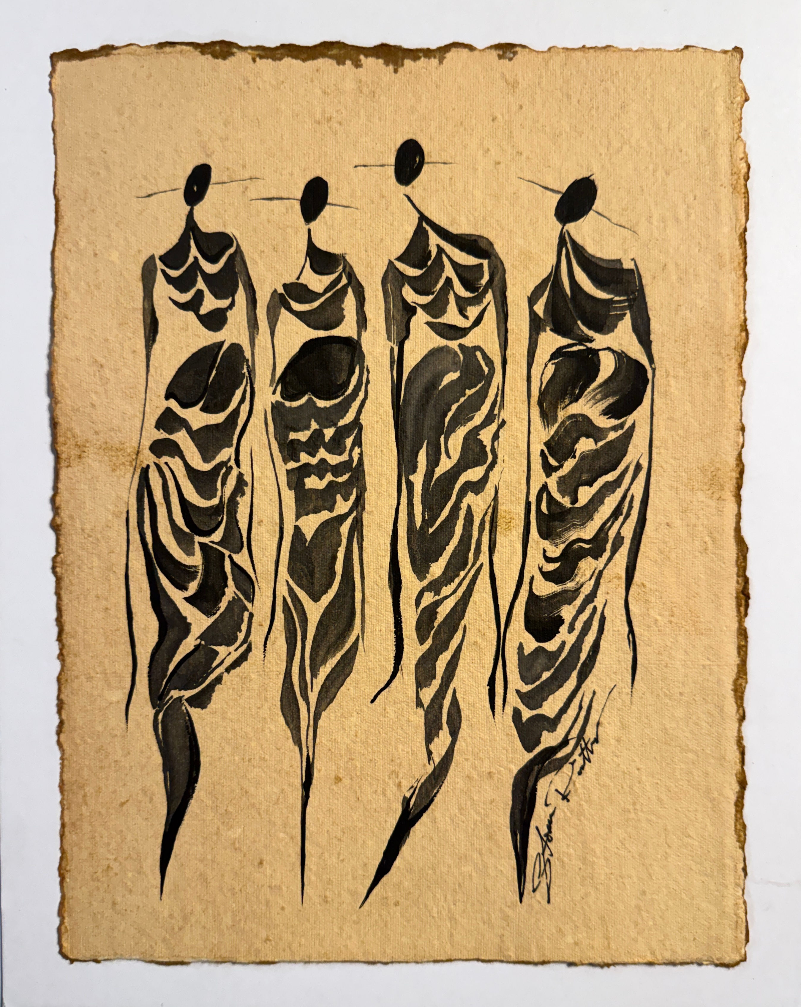 "The Mosaics" Painting on Parchment Paper (9x12")