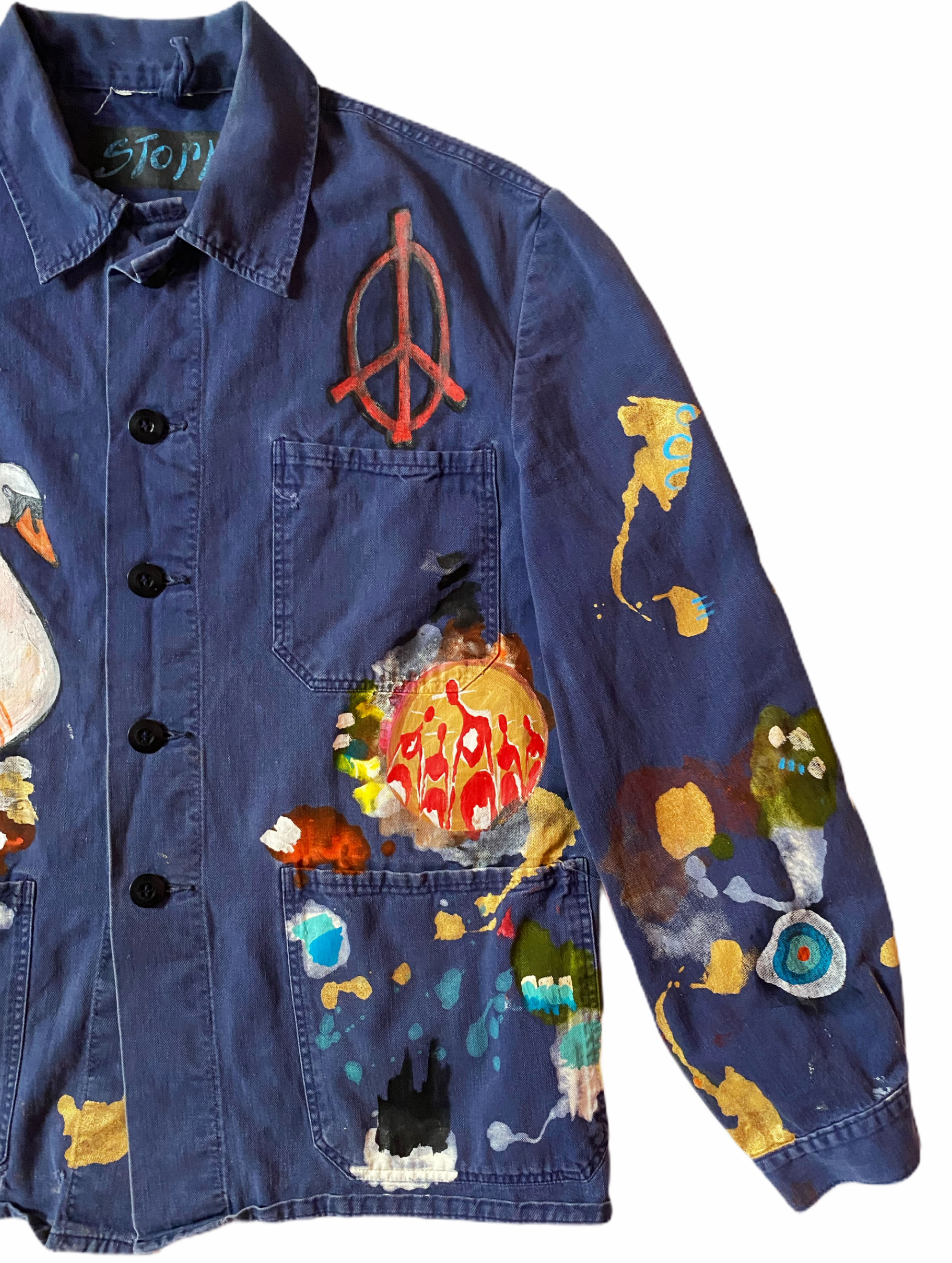 S/M - Artist Painted Smock (Swan Swamp)
