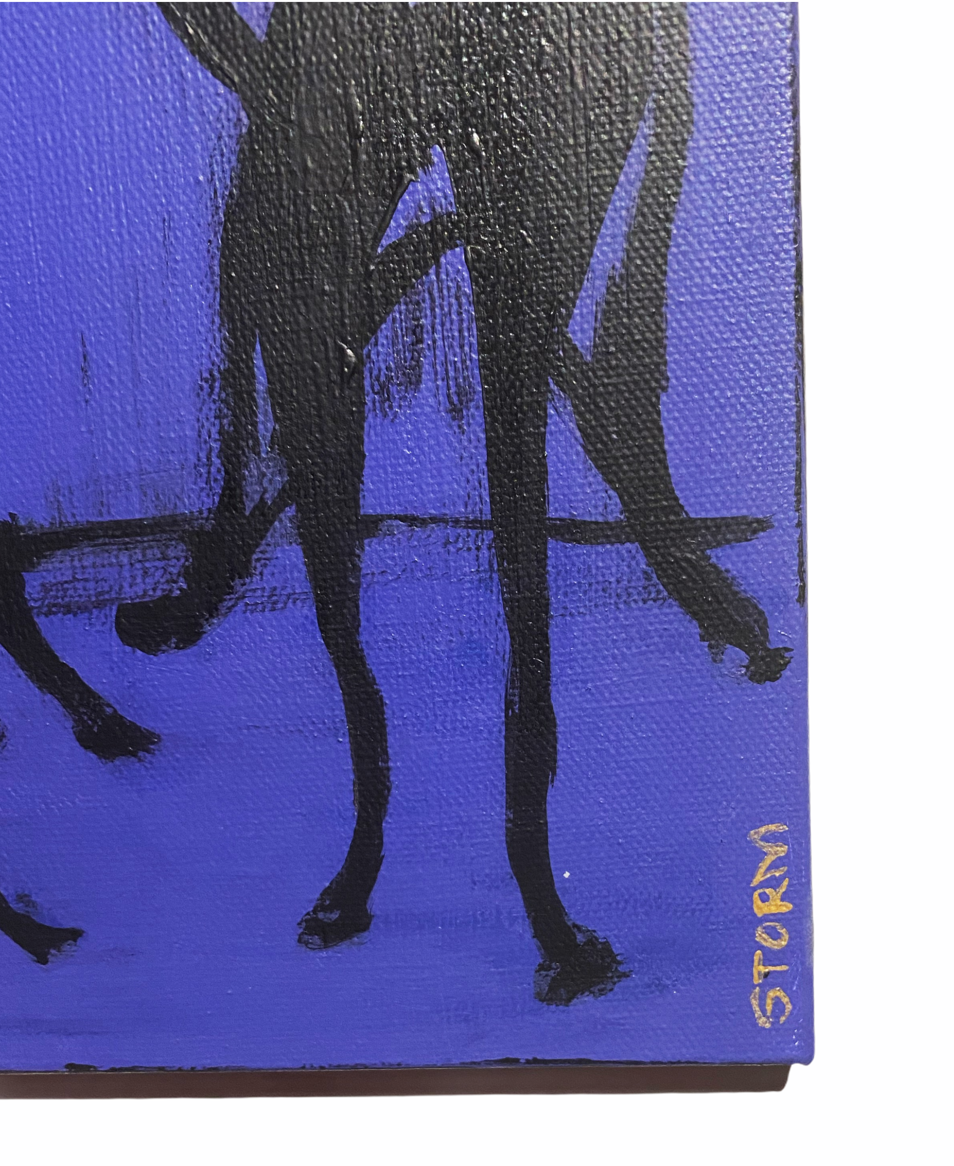 "The Cool Cats, Duo at Midnight" - Acrylic on Canvas (8x10)
